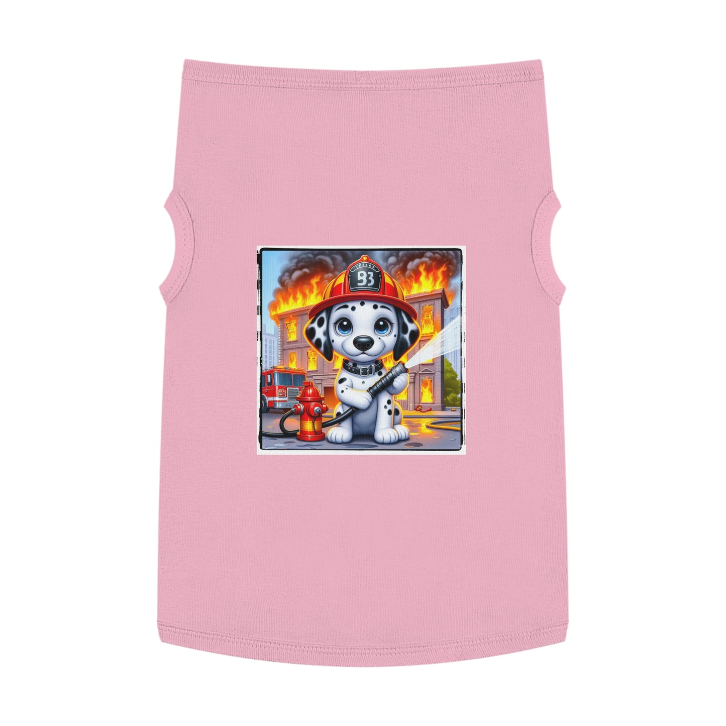 Pet Tank Top Dalmatian small fireman t shirt Pets Printify XL Pink