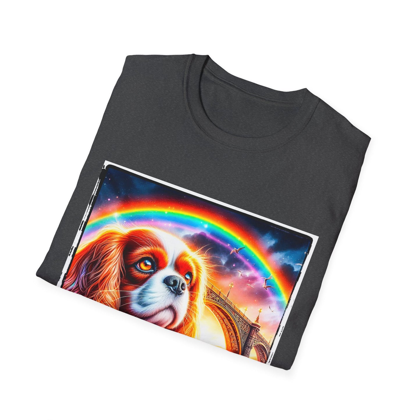 Cavalier King Charles Spaniel Rainbow Bridge TShirt T-Shirt Printify
