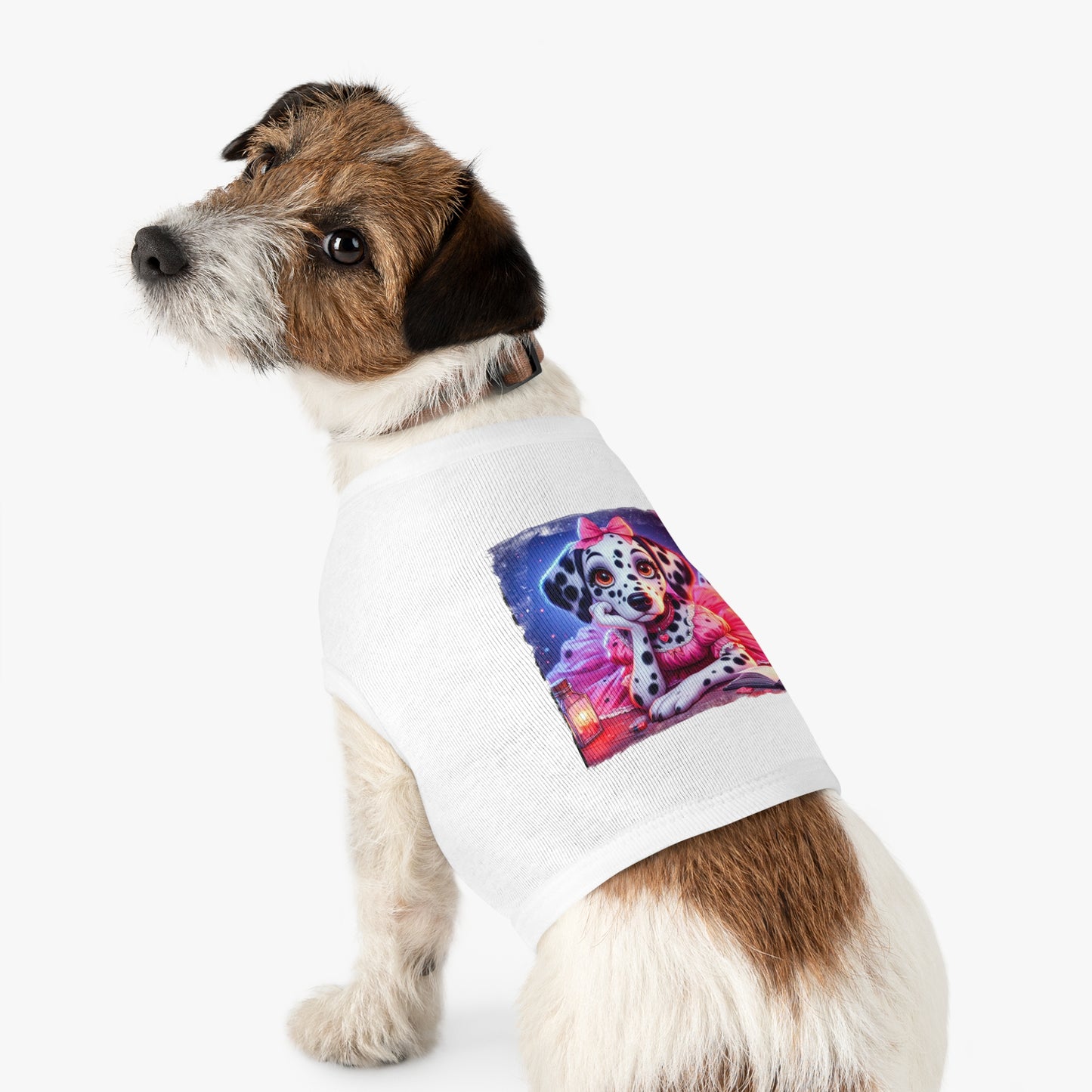 Pet Tank Top Dalmatian pretty in pink t shirt Pets Printify