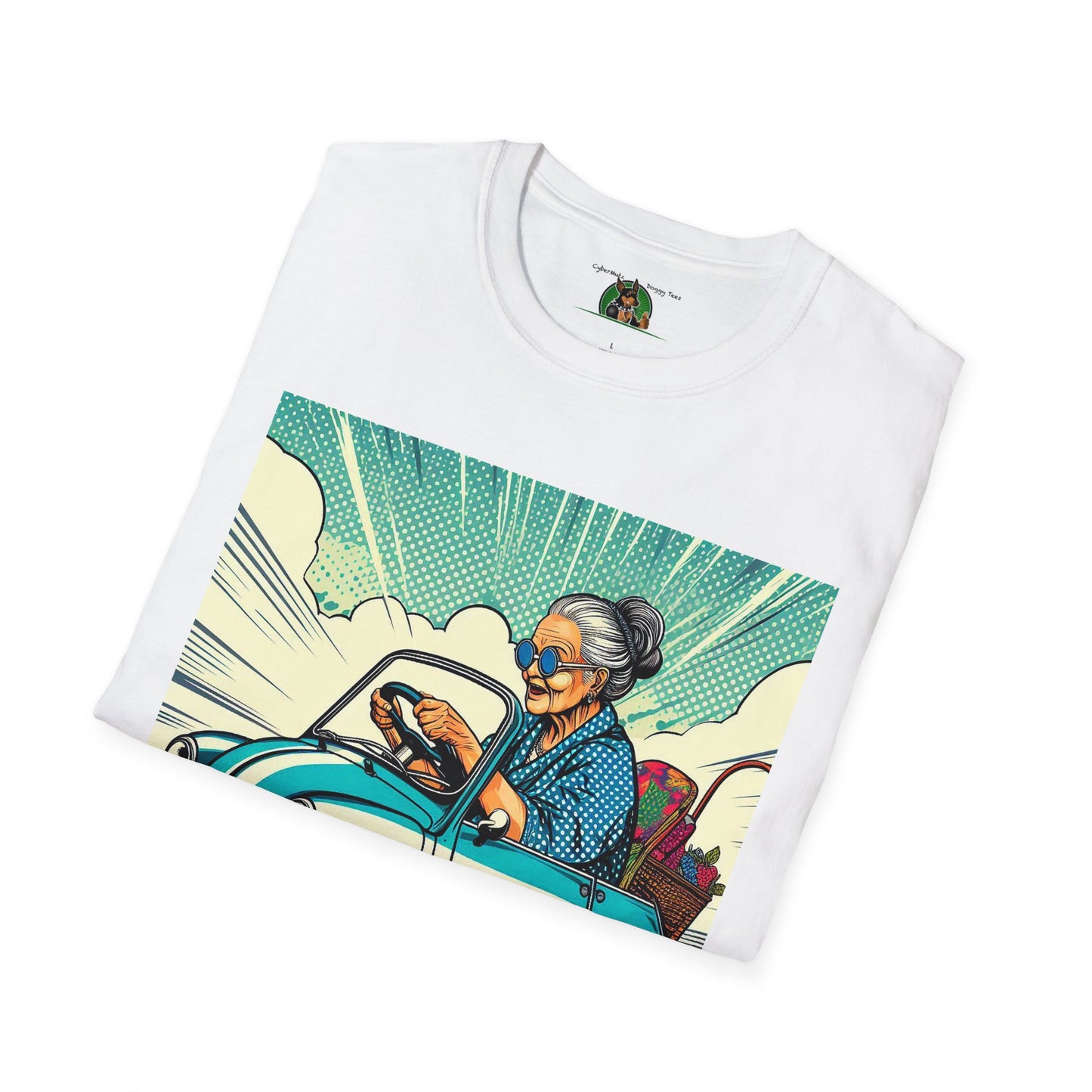 Old Lady in a Wacky Little Car T-Shirt Printify