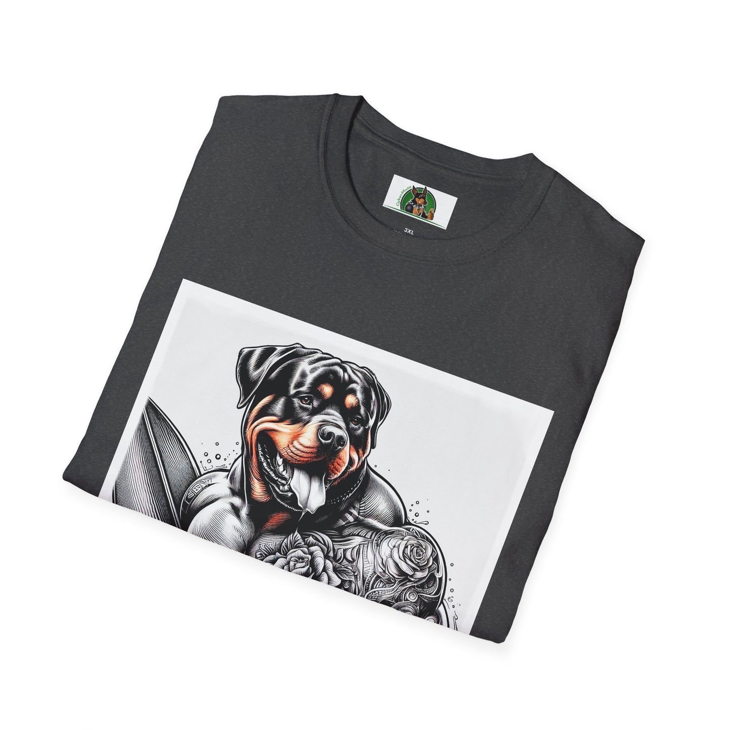Rottweiler muscles surfer shirt T-Shirt Printify