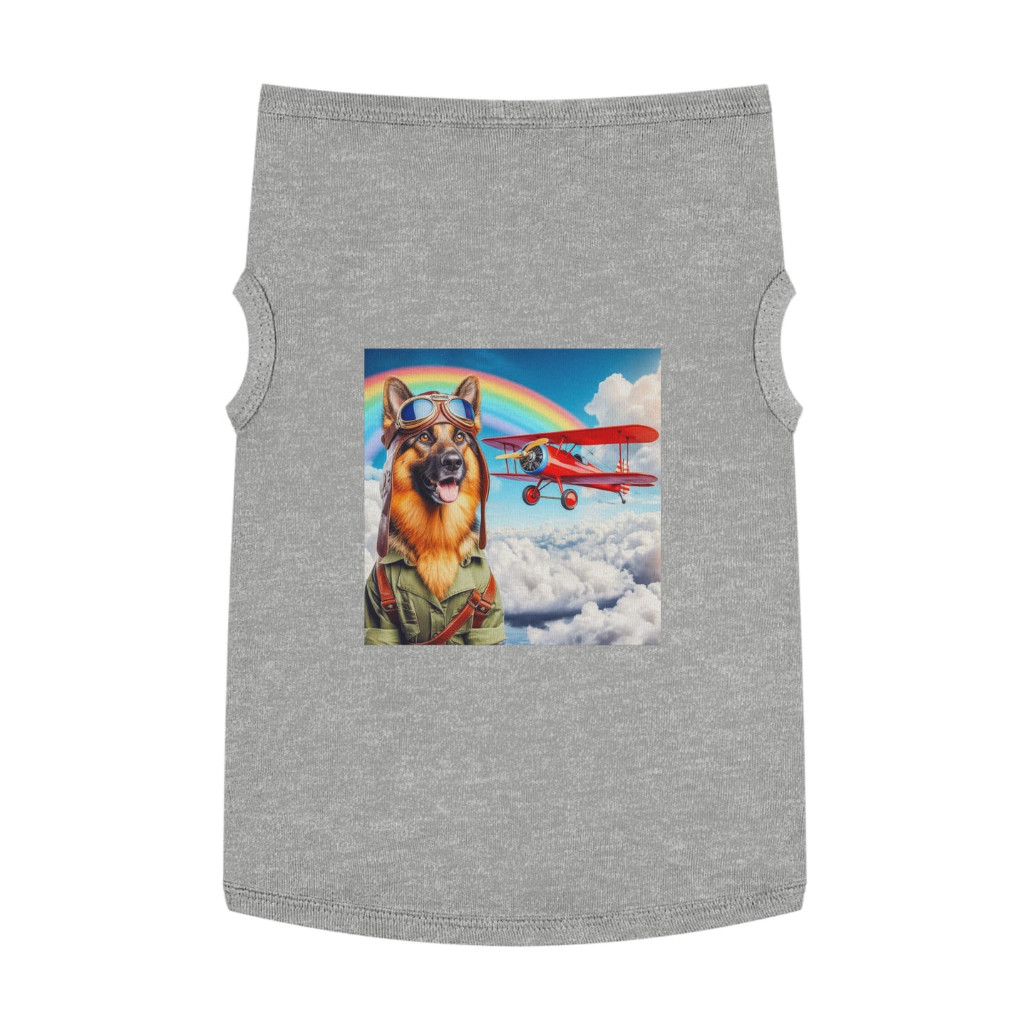 German Shepherd airplane pilot shirt Pets Printify XL Heather