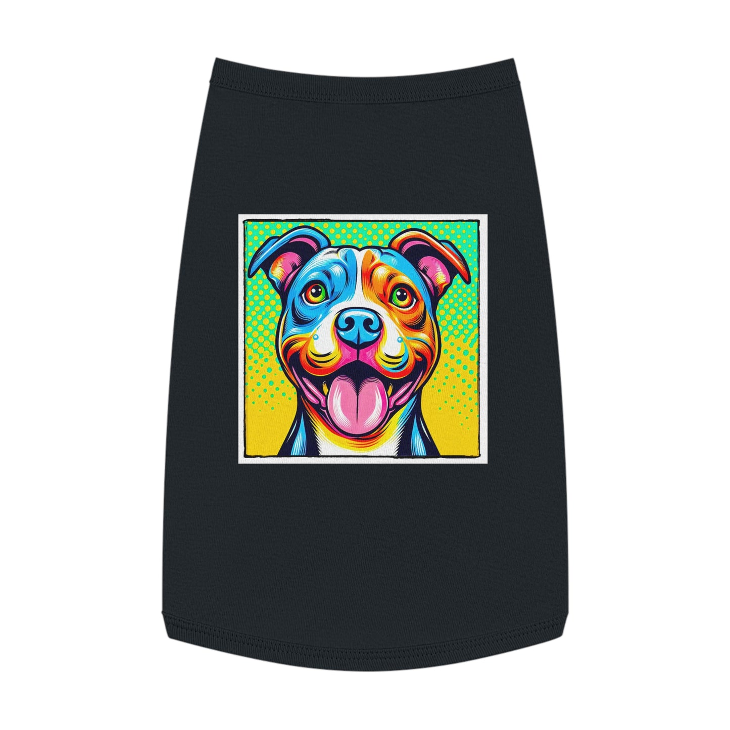 Pet Tank Top Pit Bull comic book cutie Pets Printify L Black
