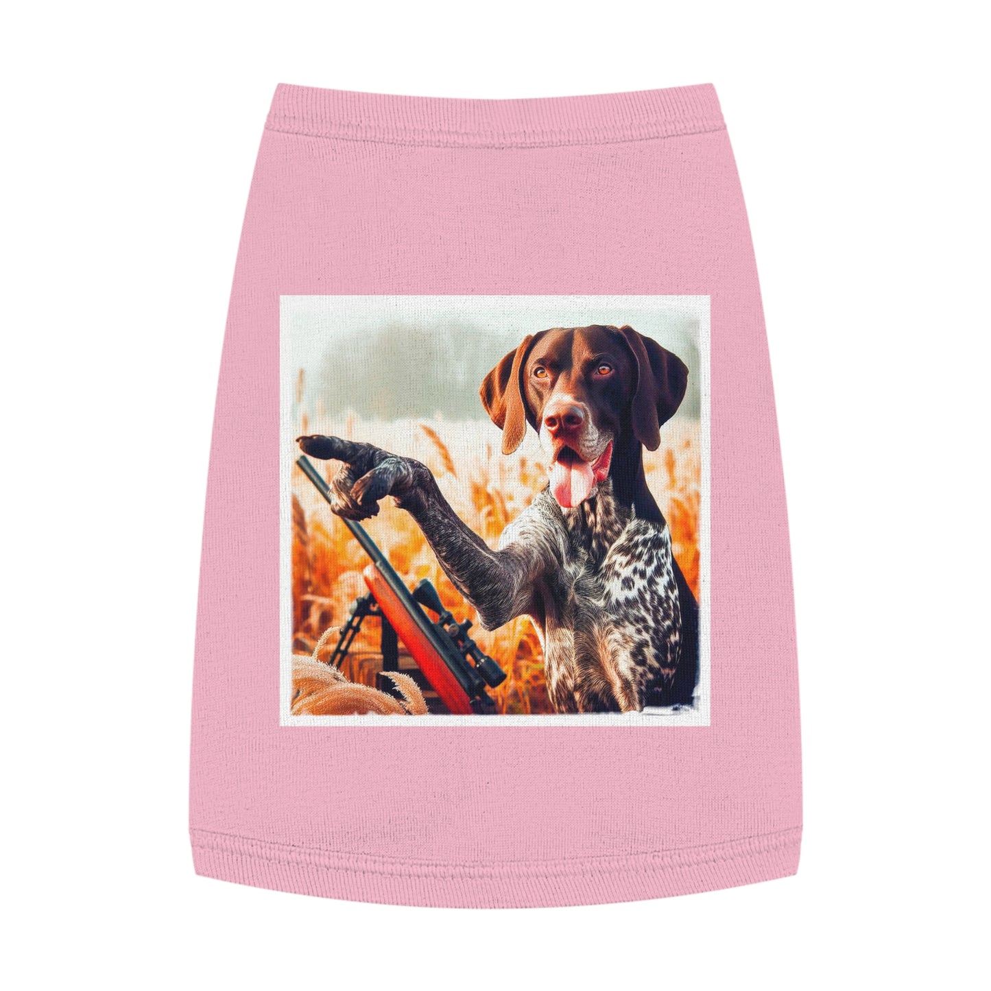 Wacky Pet Tank Top German Shorthaired Pointer violin playing t shirt Pets Printify M Pink