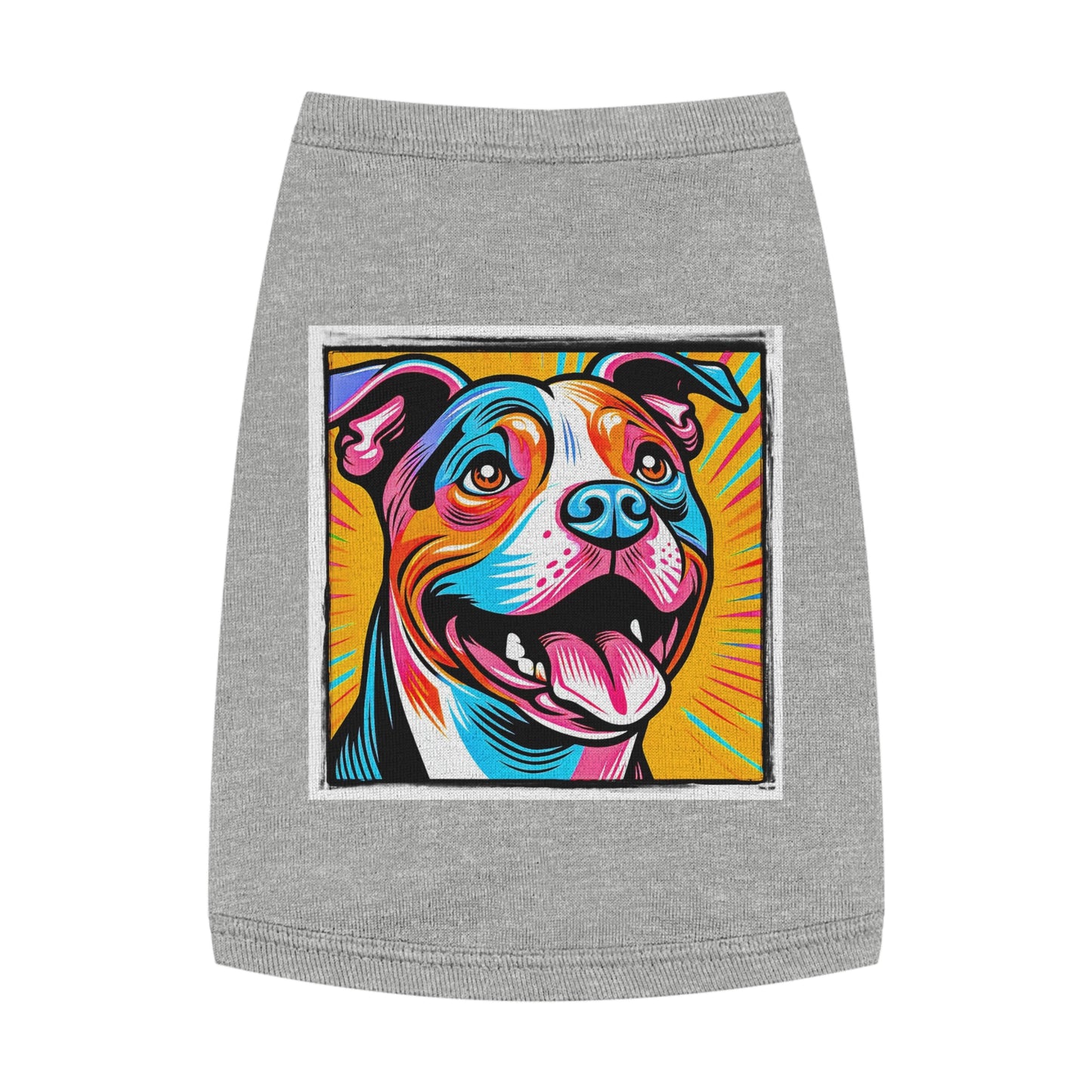 Pet Tank Top Pit Bull handsome fellow Pets Printify M Heather