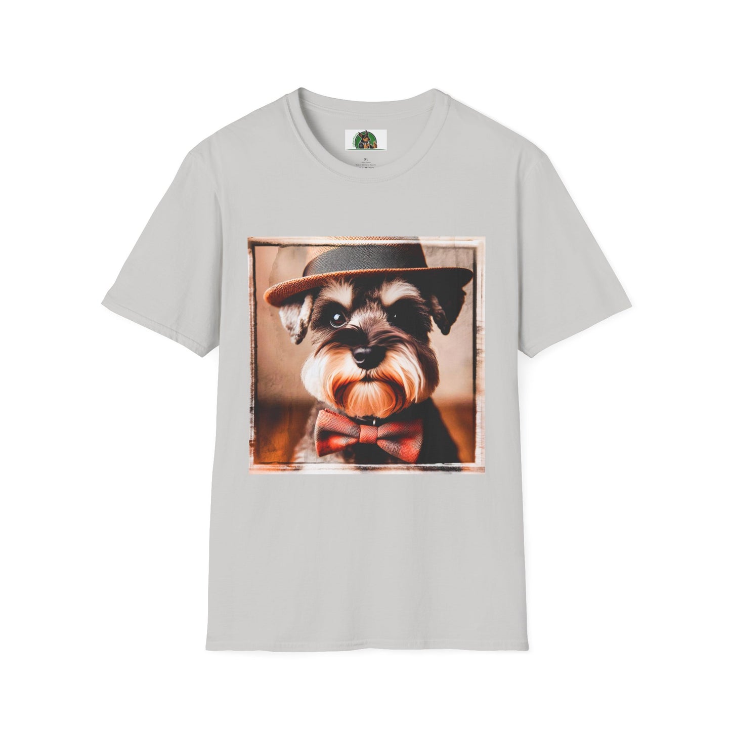Miniature Schnauzer top hat shirt T-Shirt Printify S Ice Grey