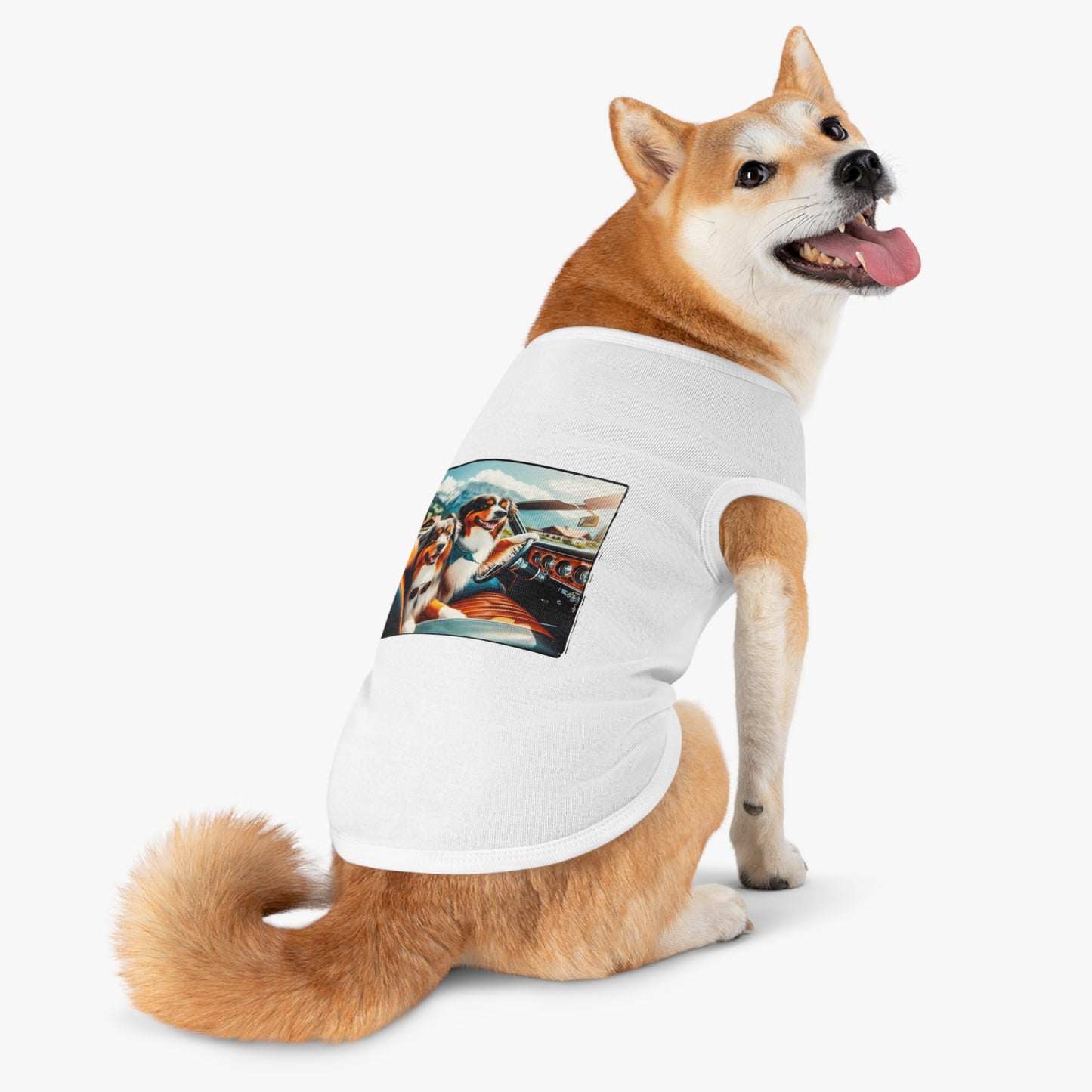 Pet Tank Top Wacky Australian Shepherd Pets Printify