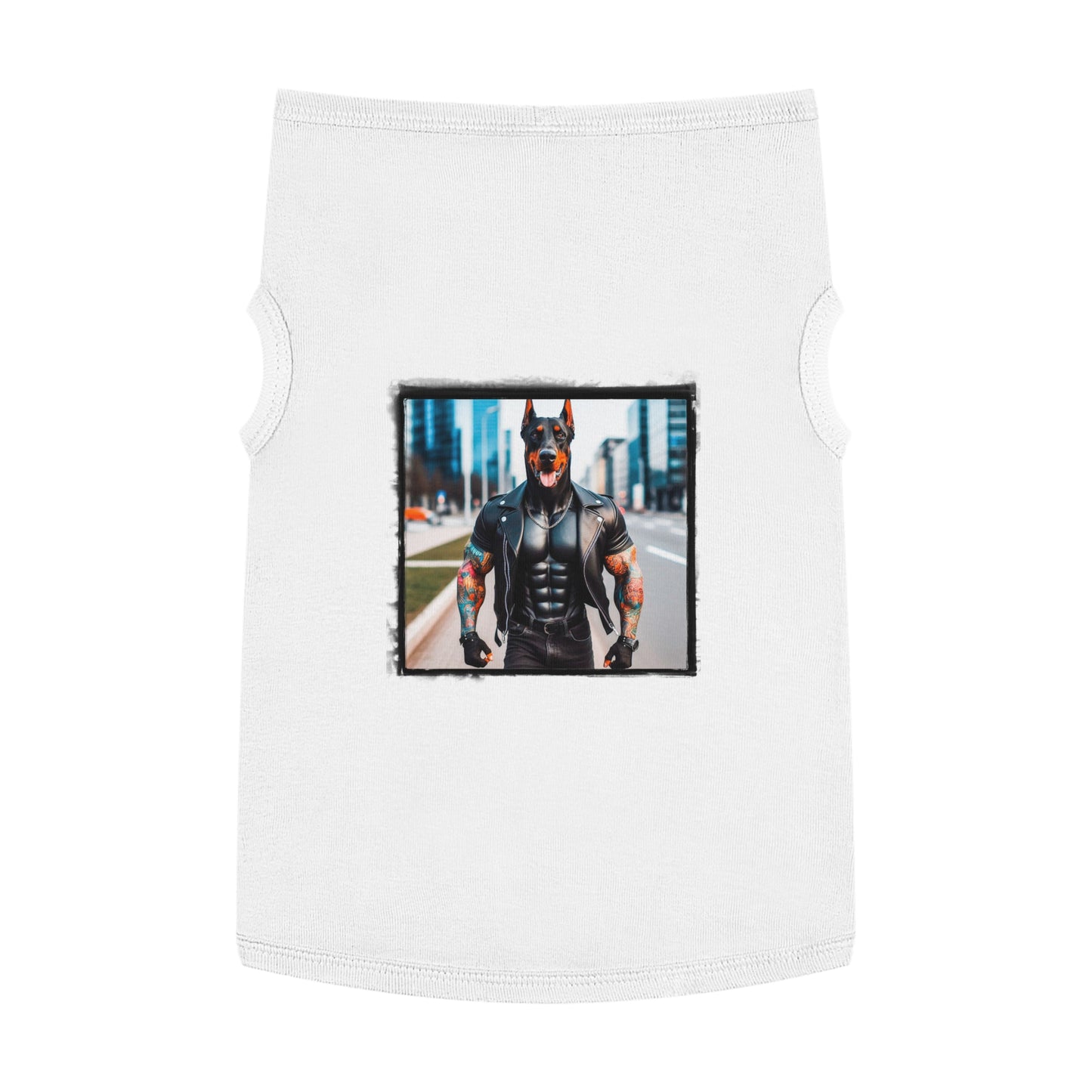 Pet Tank Top Doberman FBI Man t shirt Pets Printify XL White