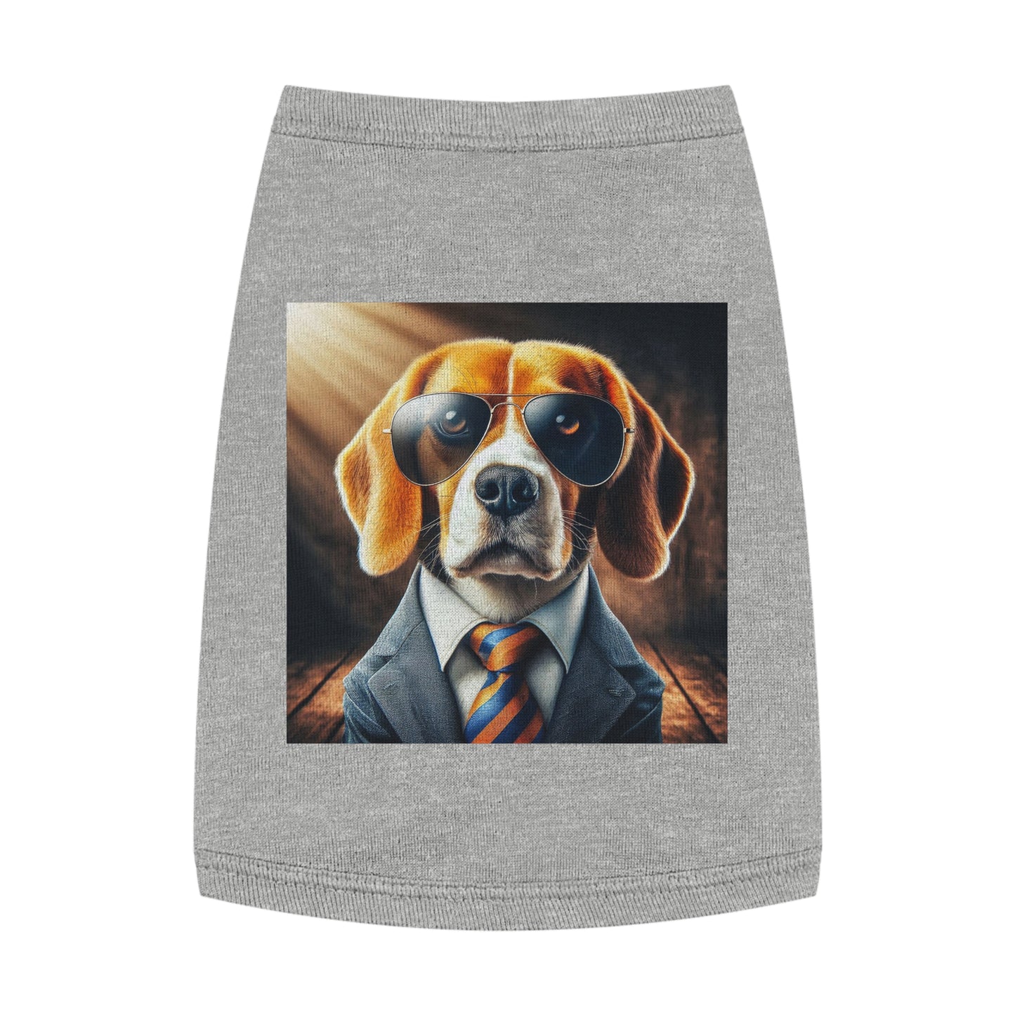 Pet Tank Top Beagle Dog In Suit And Shades Pets Printify M Heather