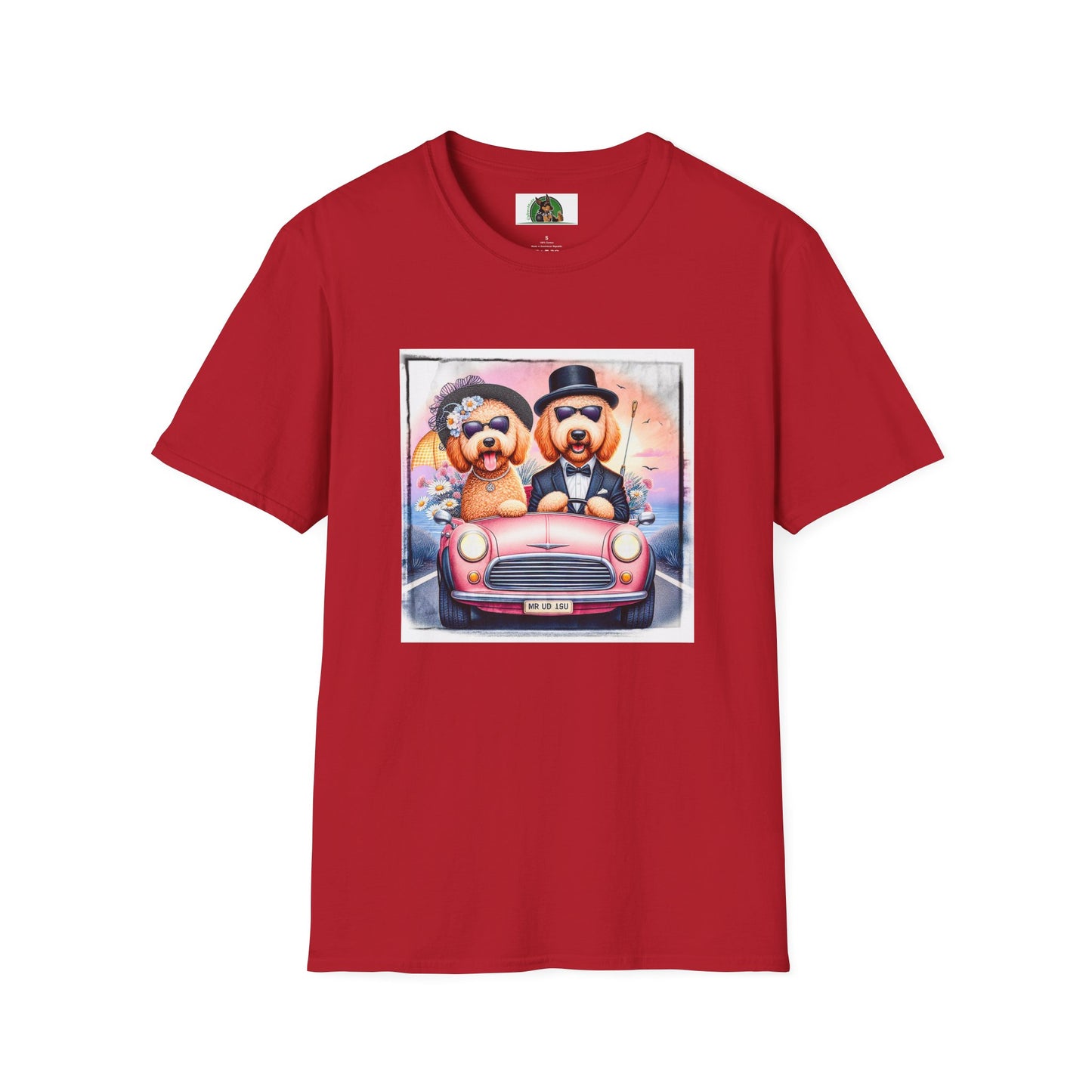 Wacky Golden Doodle wedding day shirt T-Shirt Printify S Cherry Red