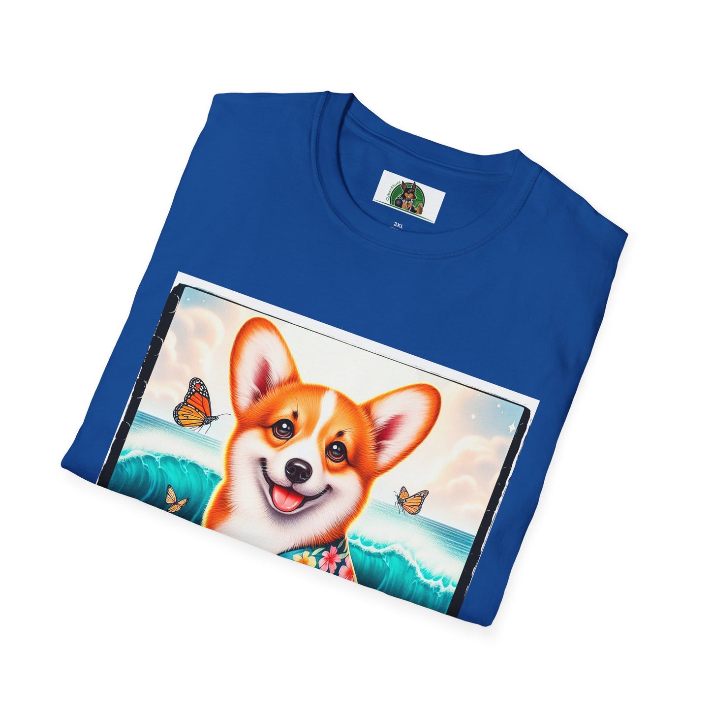 Pembroke Welsh Corgi tiny surfer T-Shirt Printify