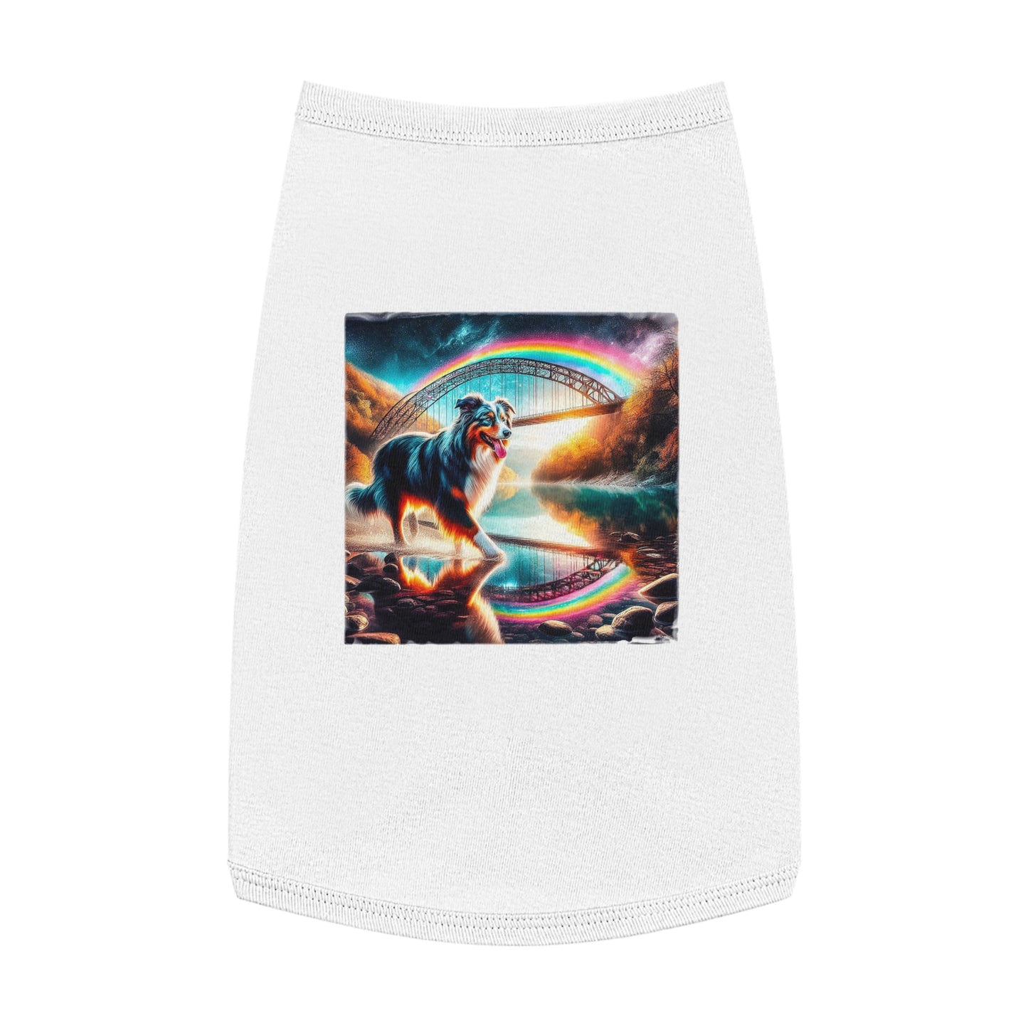 Pet Tank Top Australian Shepherd Pets Printify L White