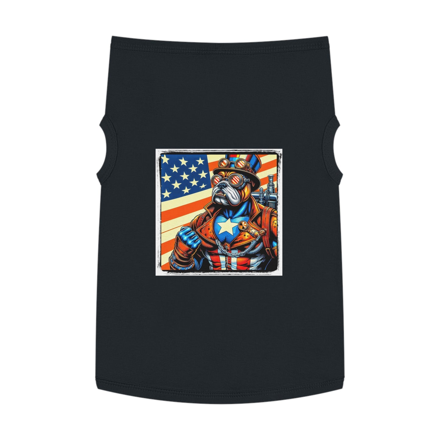 Pet Tank Top Bulldog American steampunk t shirt Pets Printify