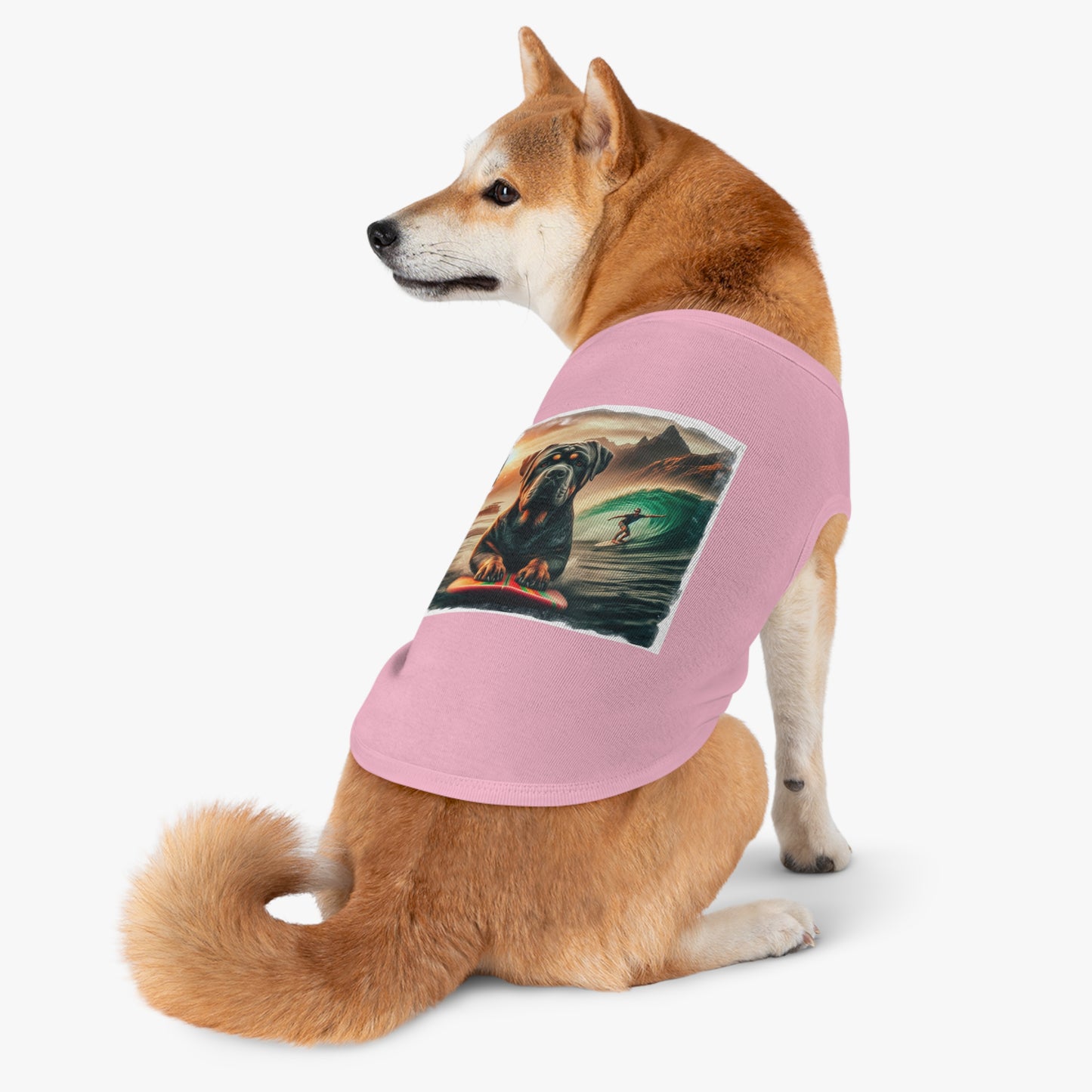 Pet Tank Top Cane Corso Surfing Dog Pets Printify