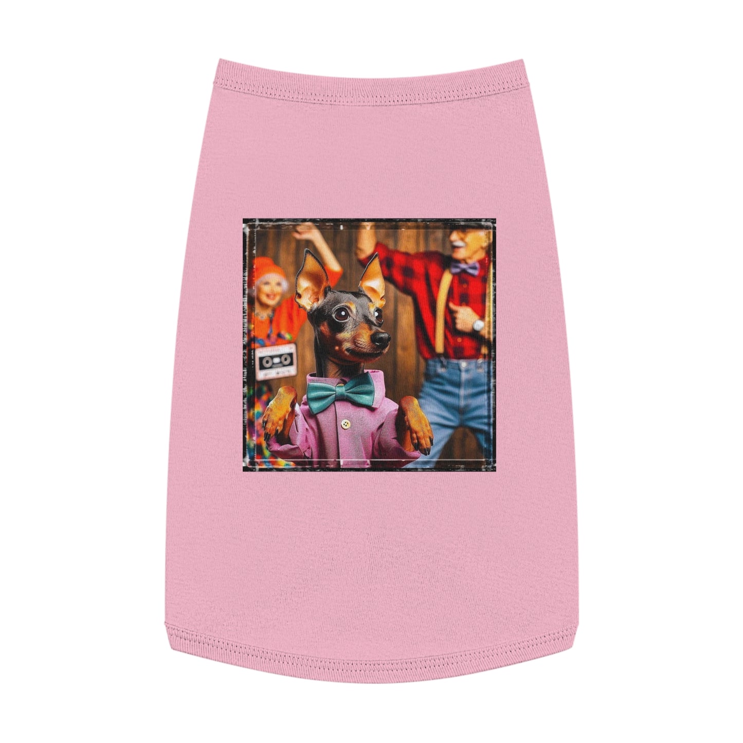 Min Pin Tank Tops party animal Pets Printify L Pink