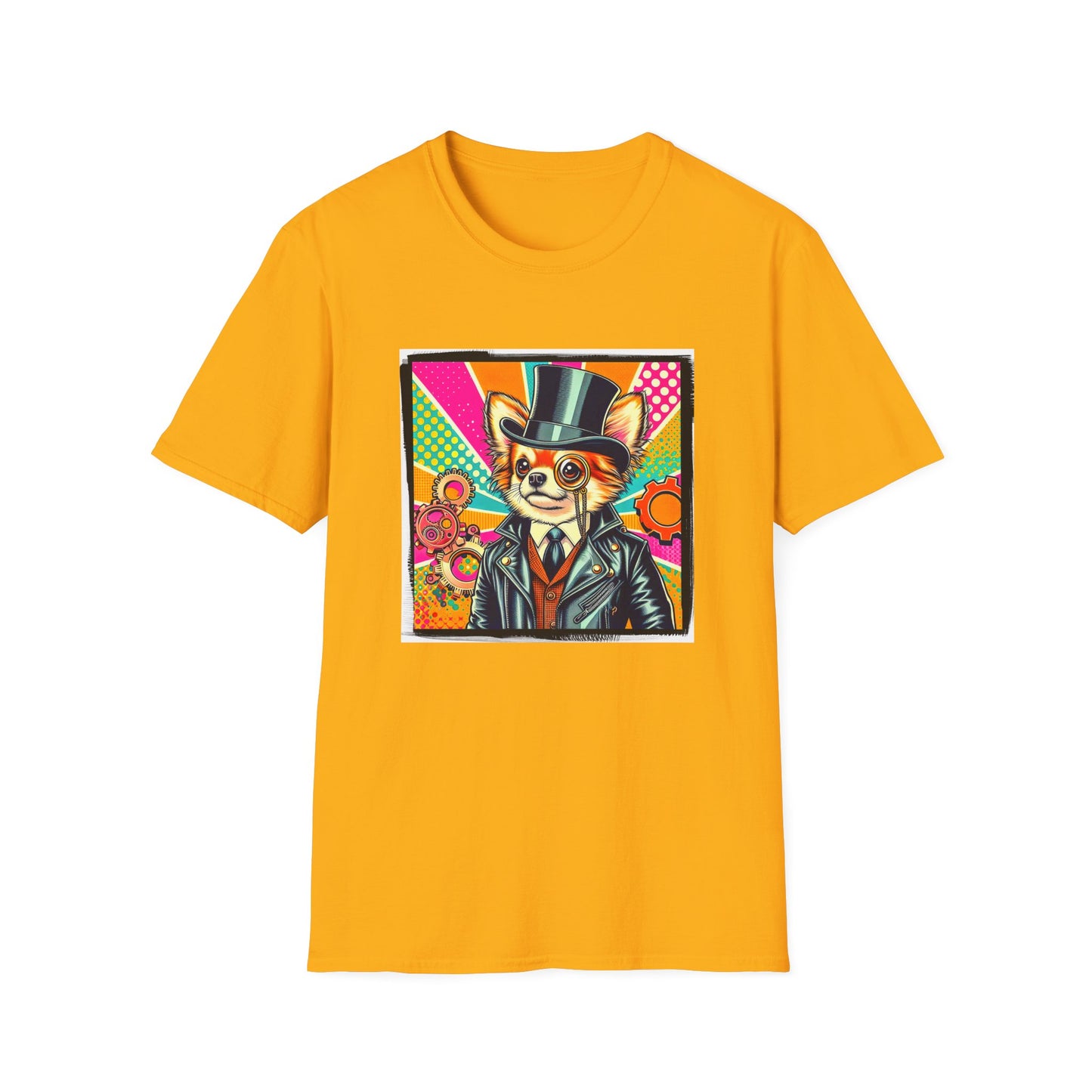 Chihuahua steampunk t shirt T-Shirt Printify S Gold