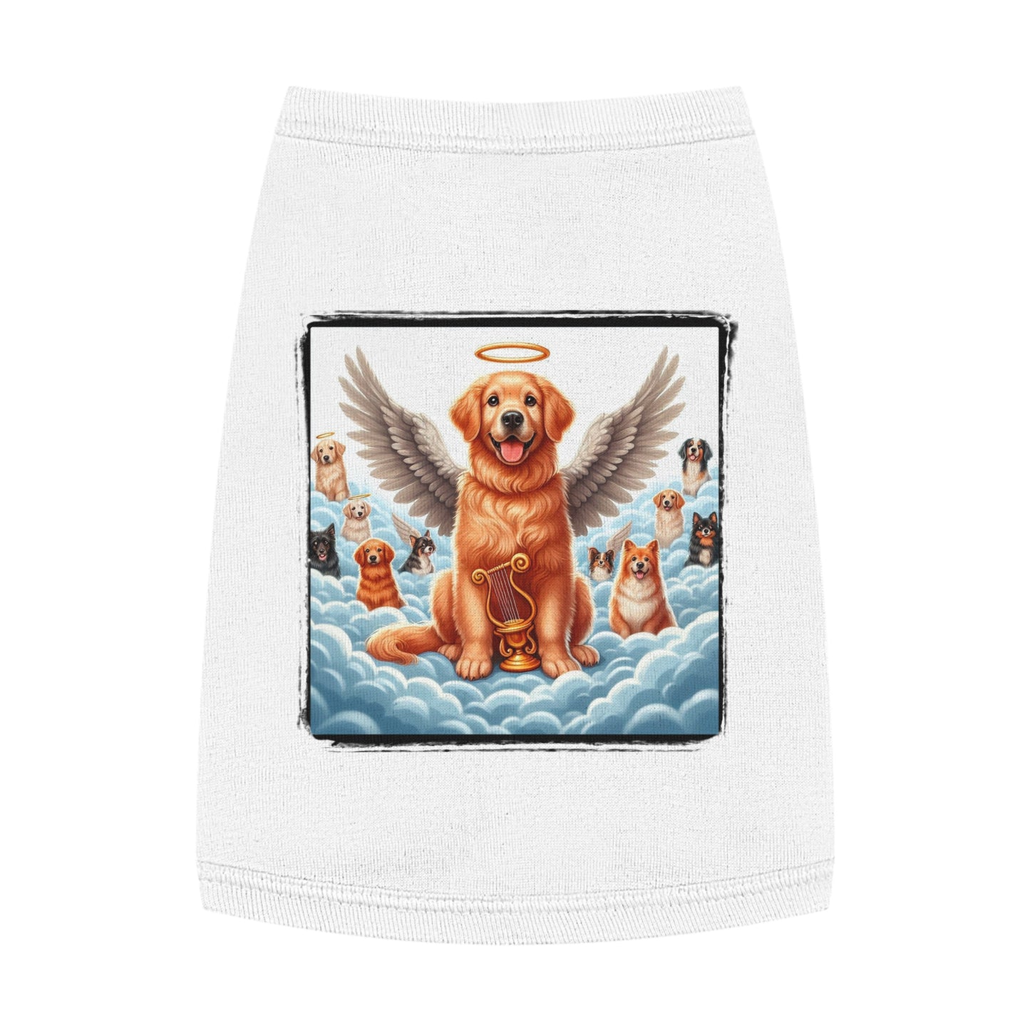 Golden Retriever tank top puppy heaven Pets Printify M White