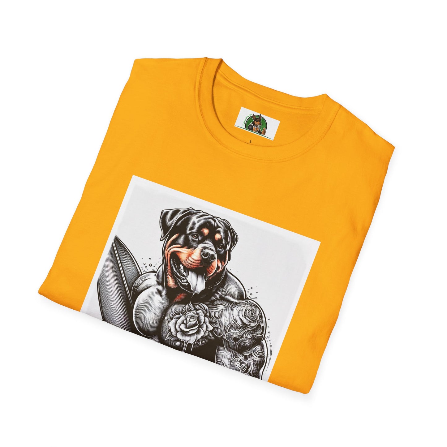 Rottweiler muscles surfer shirt