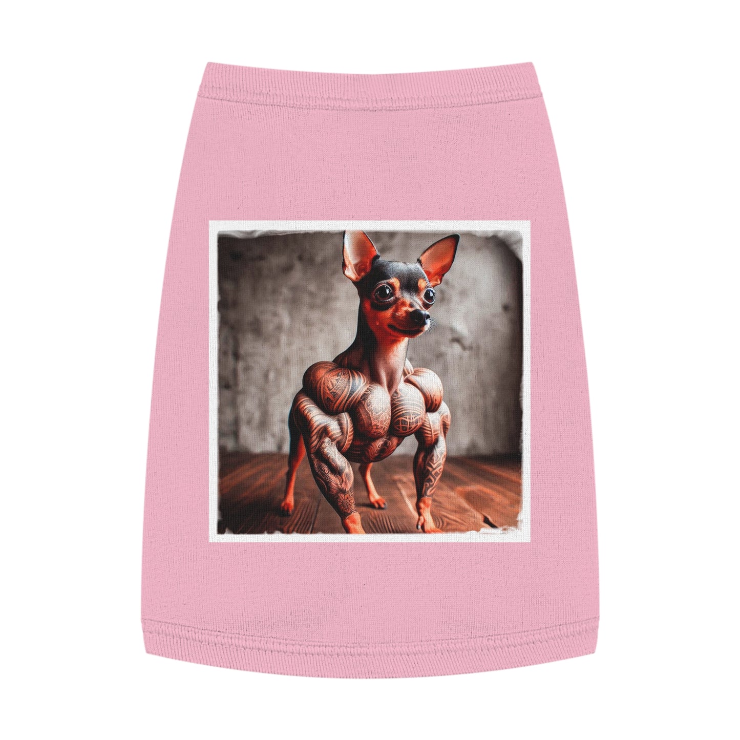 - Min Pin Tank Tops tiny muscles Pets Printify M Pink