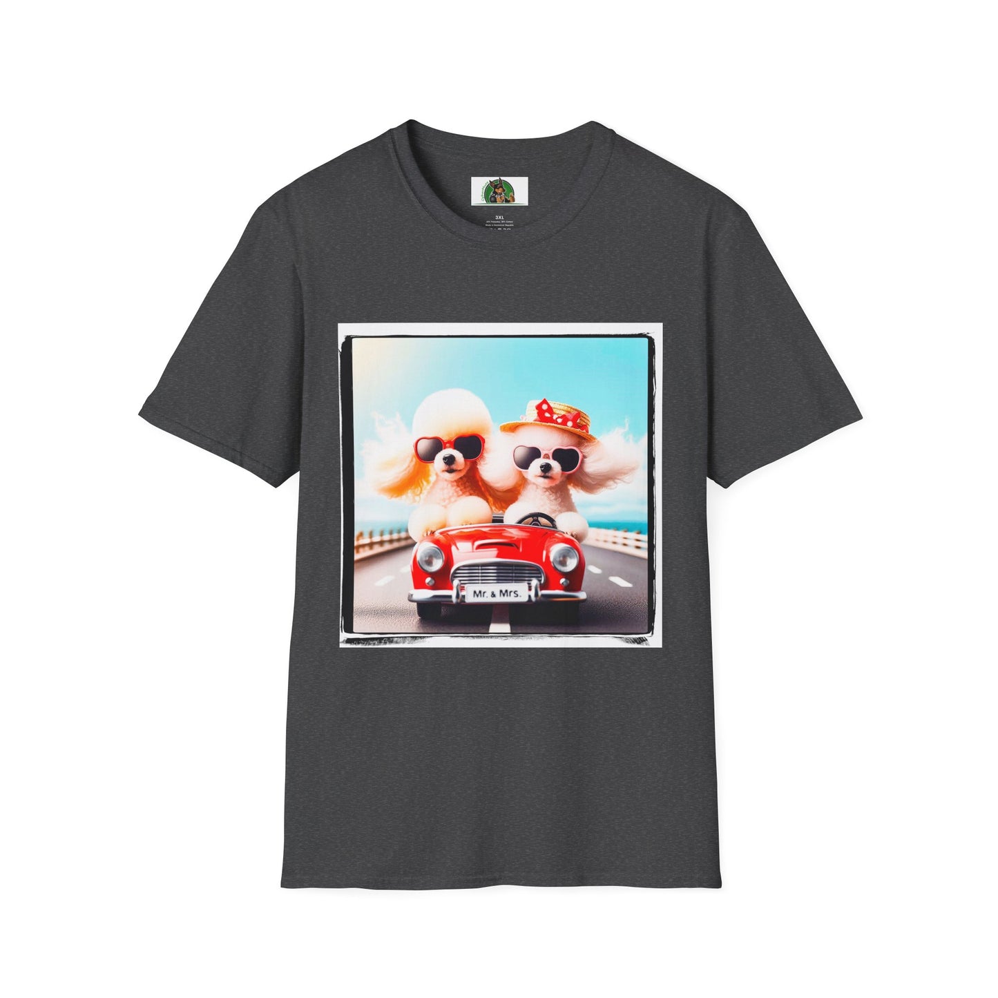 Wacky Poodle driving fun shirt T-Shirt Printify XS Dark Heather
