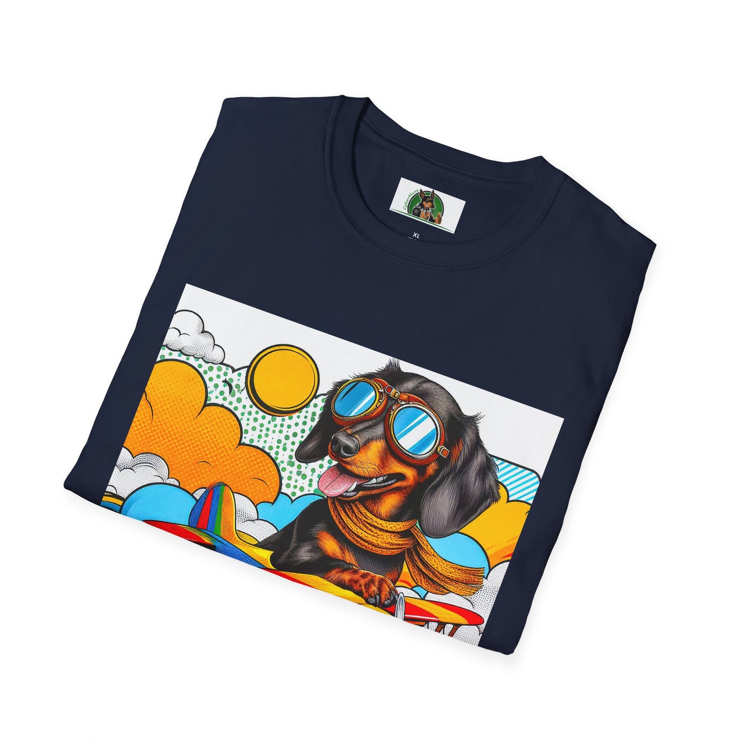 Dachshund pilot t shirt T-Shirt Printify