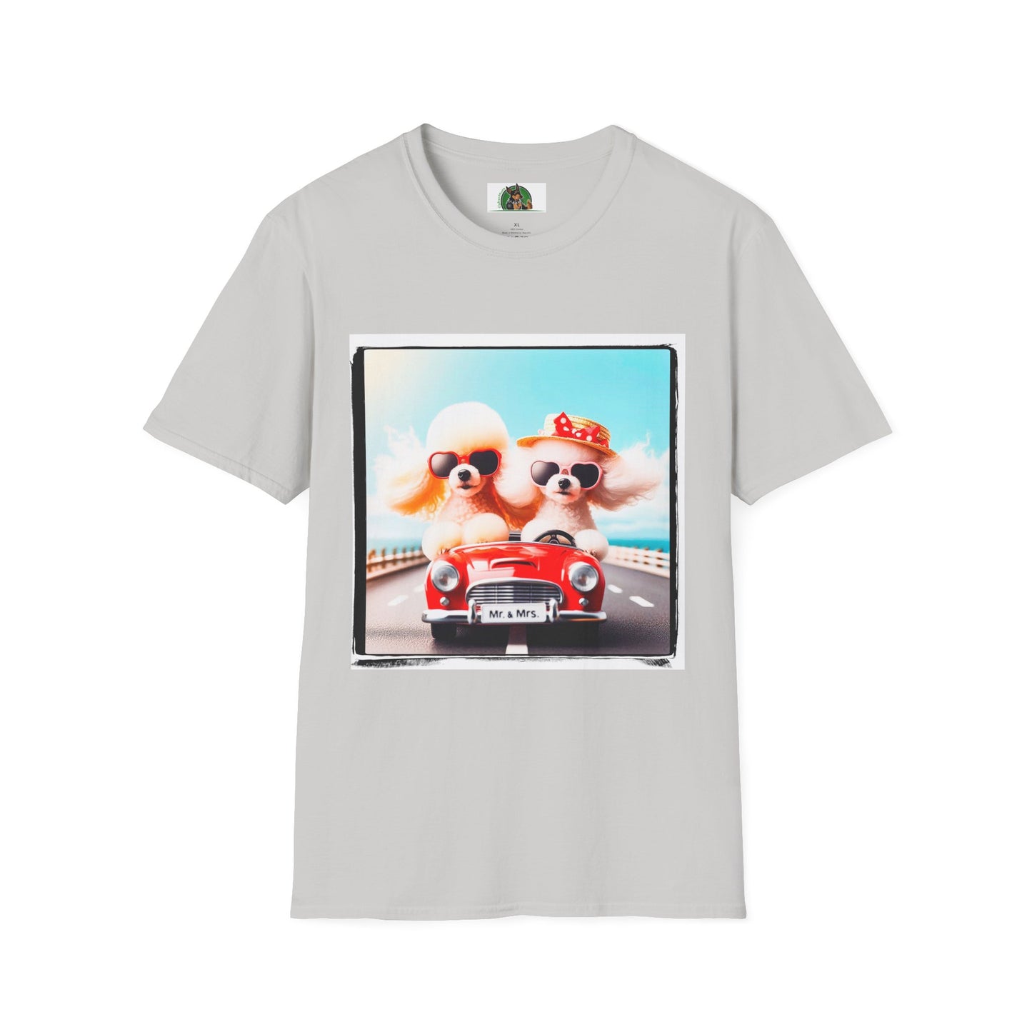Wacky Poodle driving fun shirt T-Shirt Printify S Ice Grey