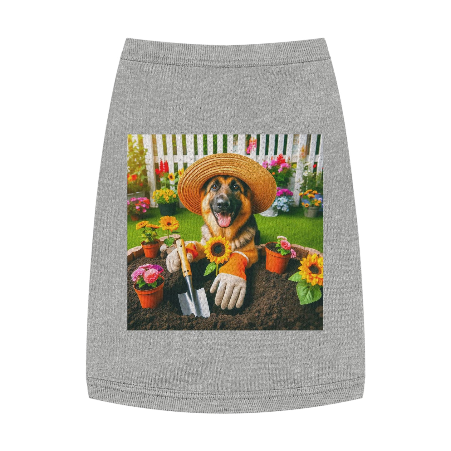 German Shepherd happy Gardner shirt Pets Printify M Heather