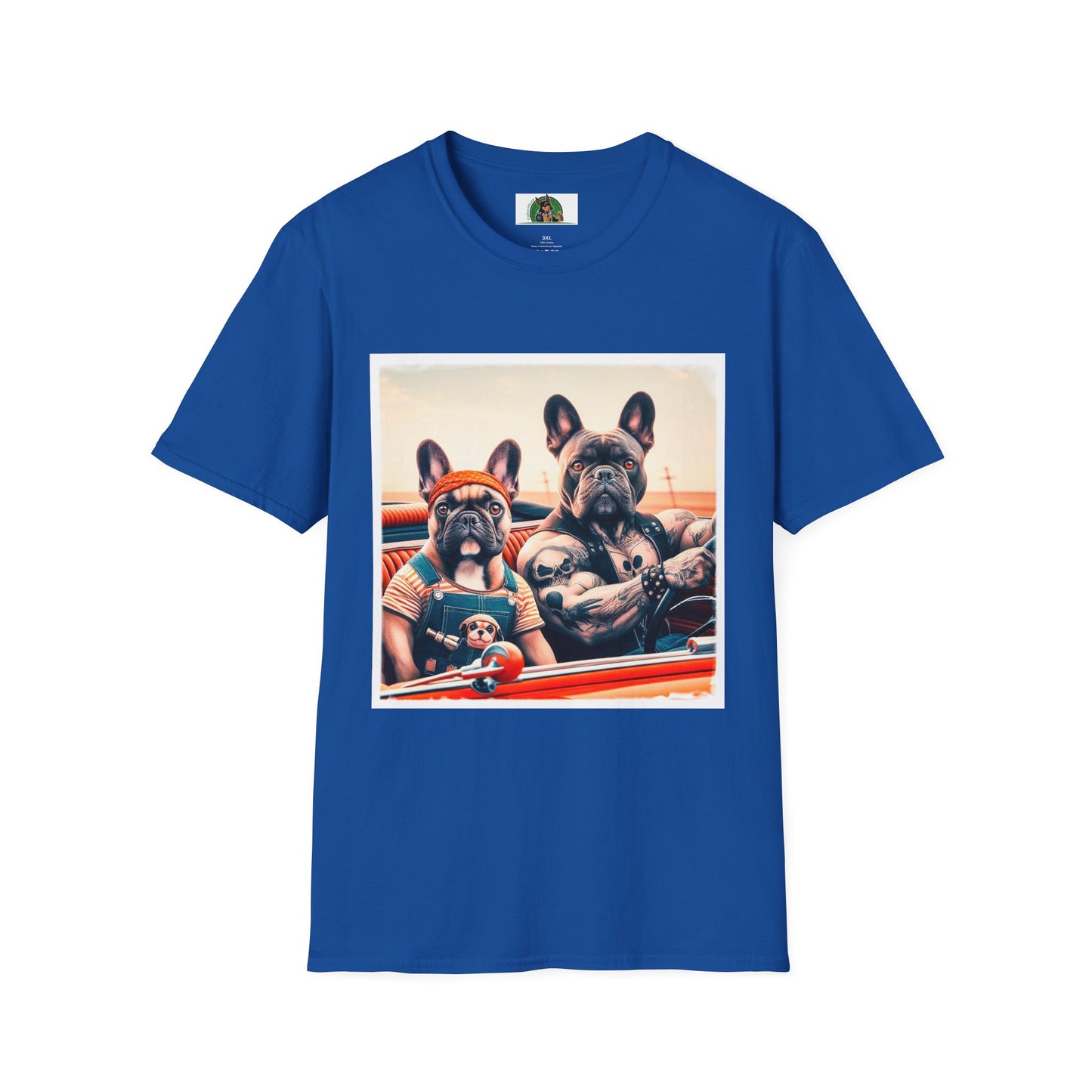 French Bulldog dad and baby t shirt T-Shirt Printify XS Royal