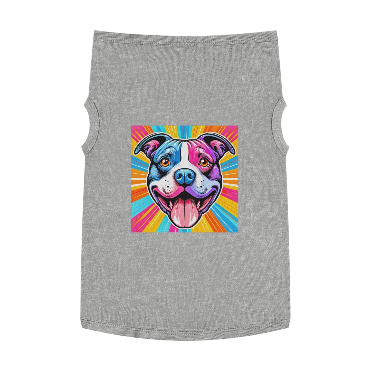 Pet Tank Top Pit Bull pink and blue shirt Pets Printify XL Heather