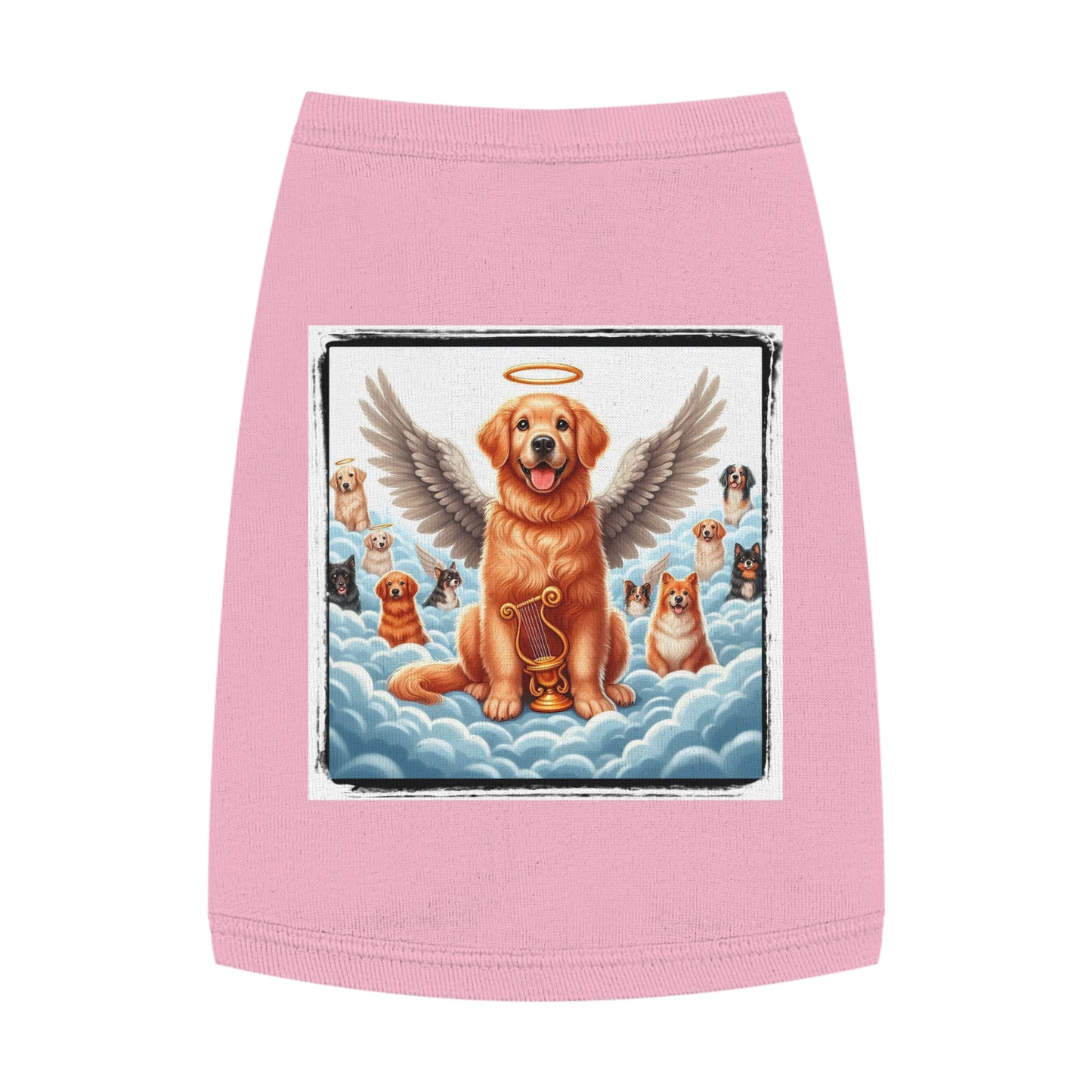 Golden Retriever tank top puppy heaven Pets Printify M Pink