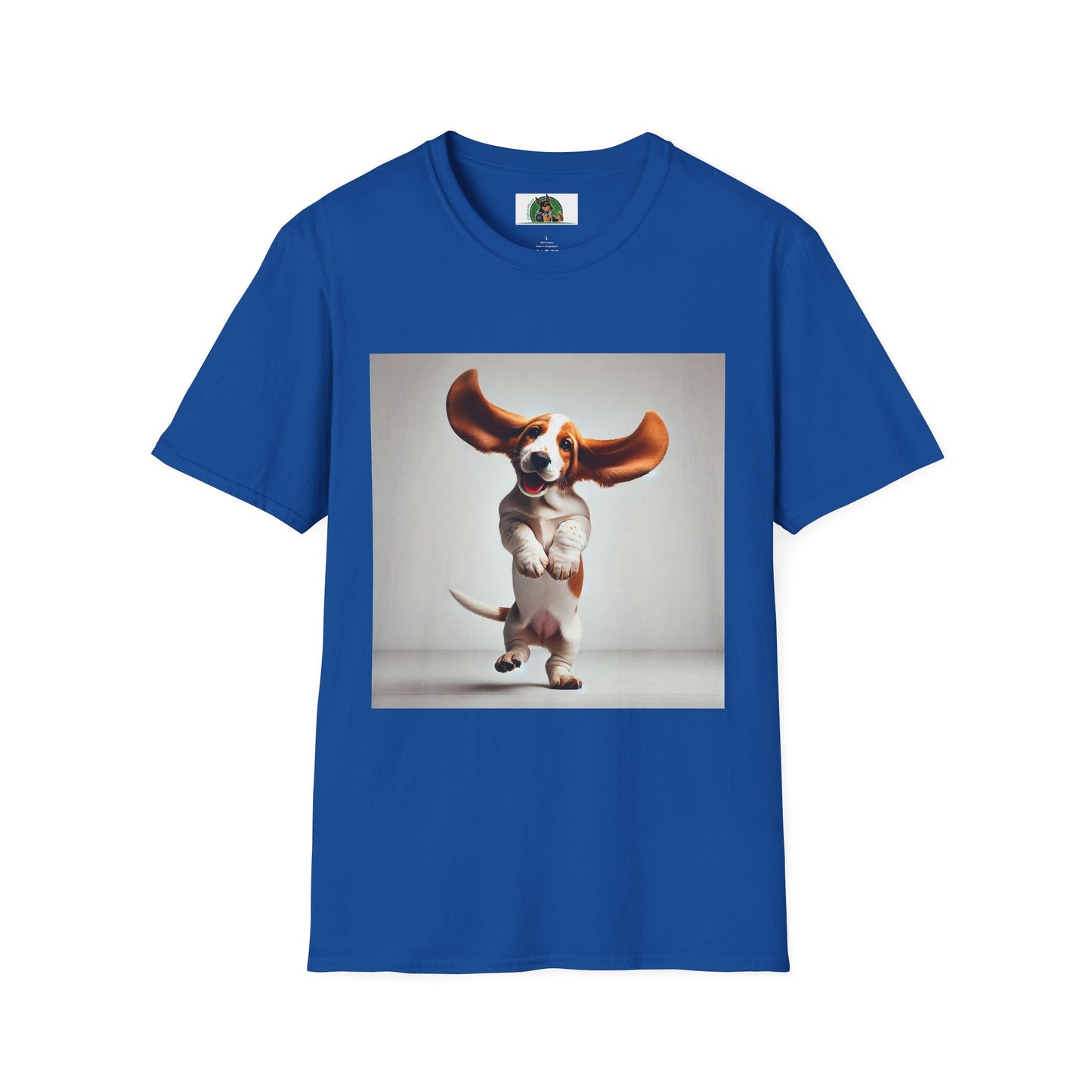 Bassett Hound T-Shirt - Dancing Dog Design T-Shirt Printify XS Royal