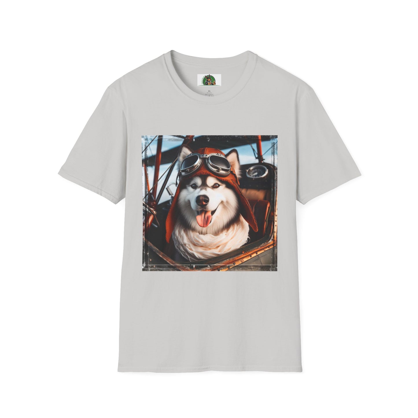 Husky pilot T-Shirt Printify S Ice Grey