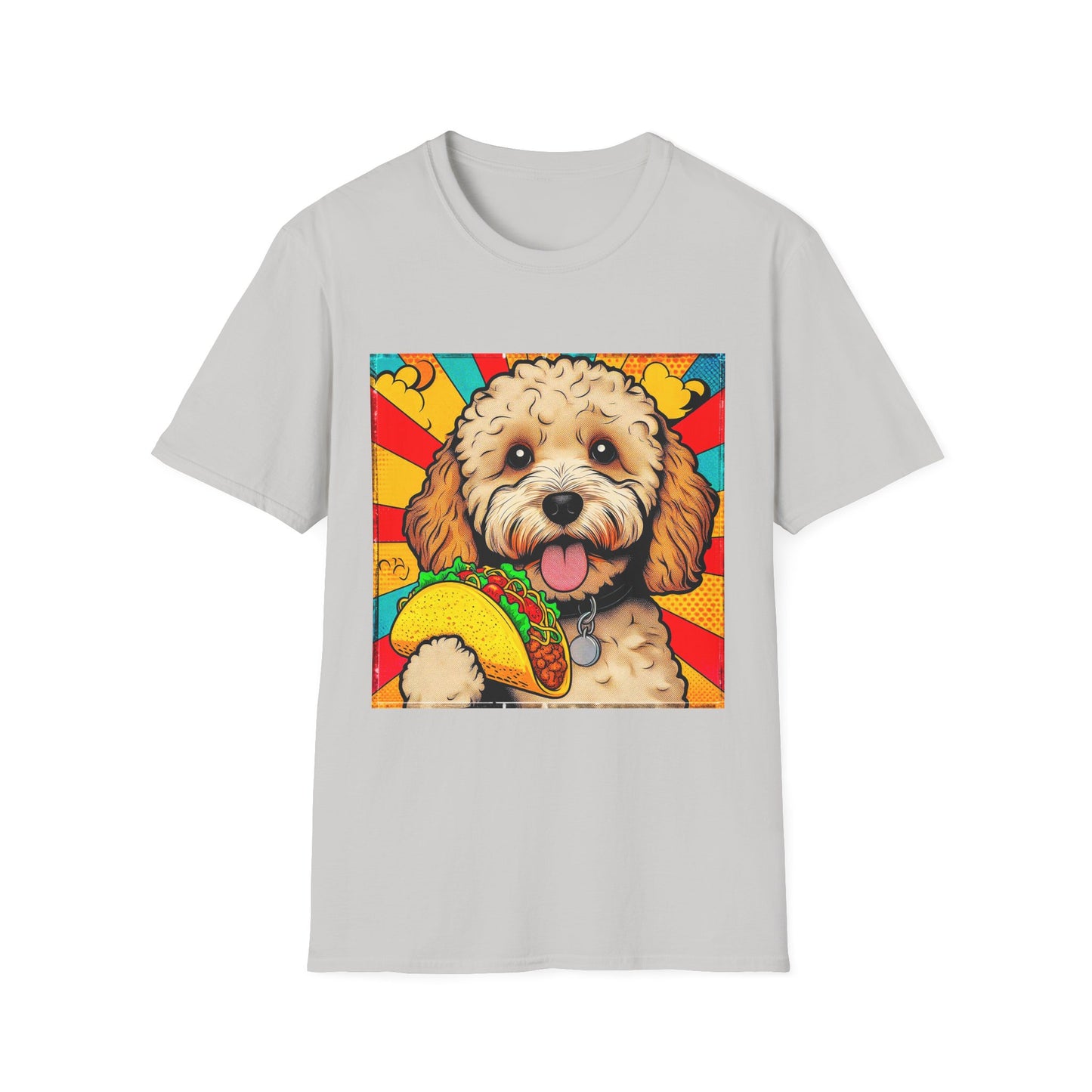 CockerPoo taco eating t shirt T-Shirt Printify S Ice Grey