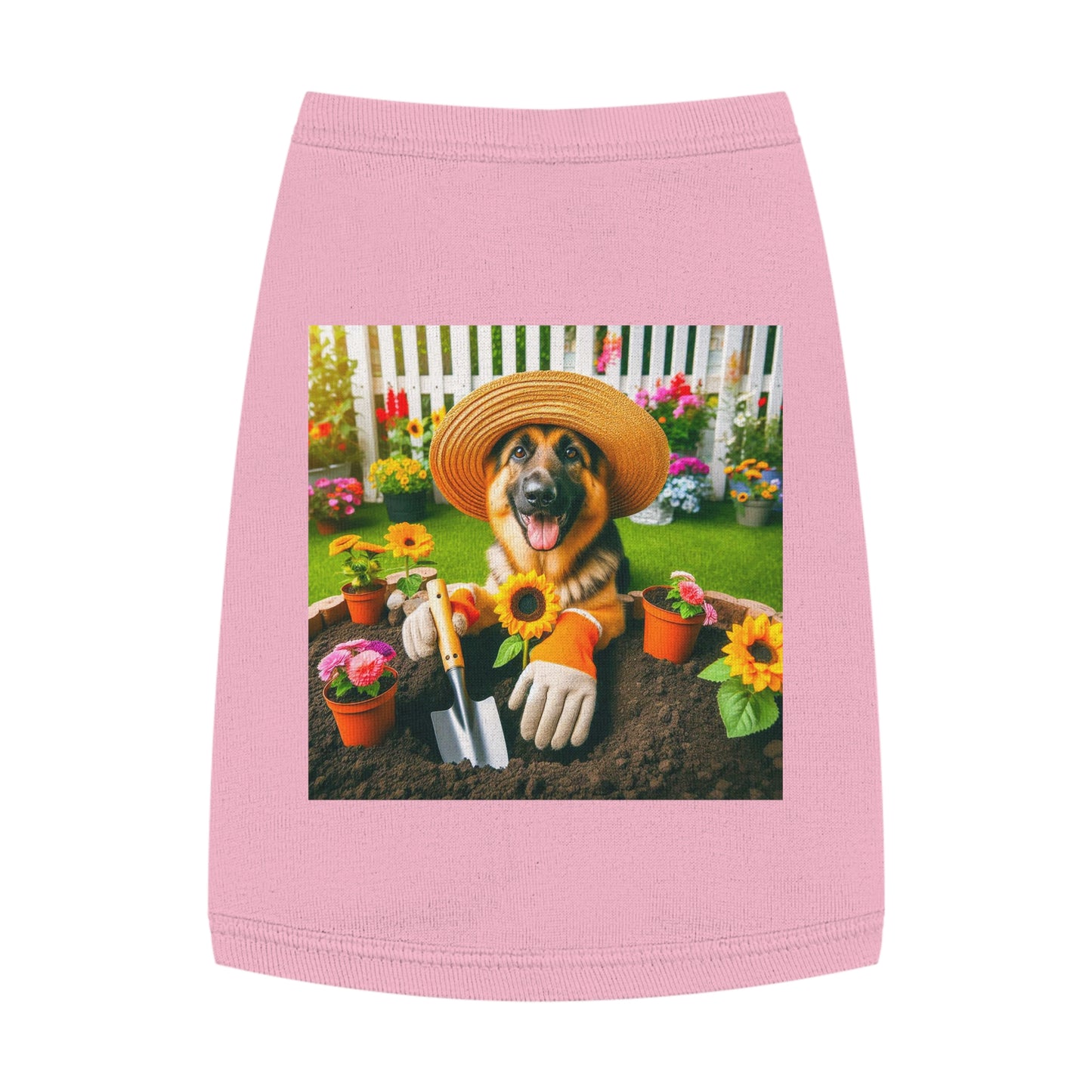 German Shepherd happy Gardner shirt Pets Printify M Pink
