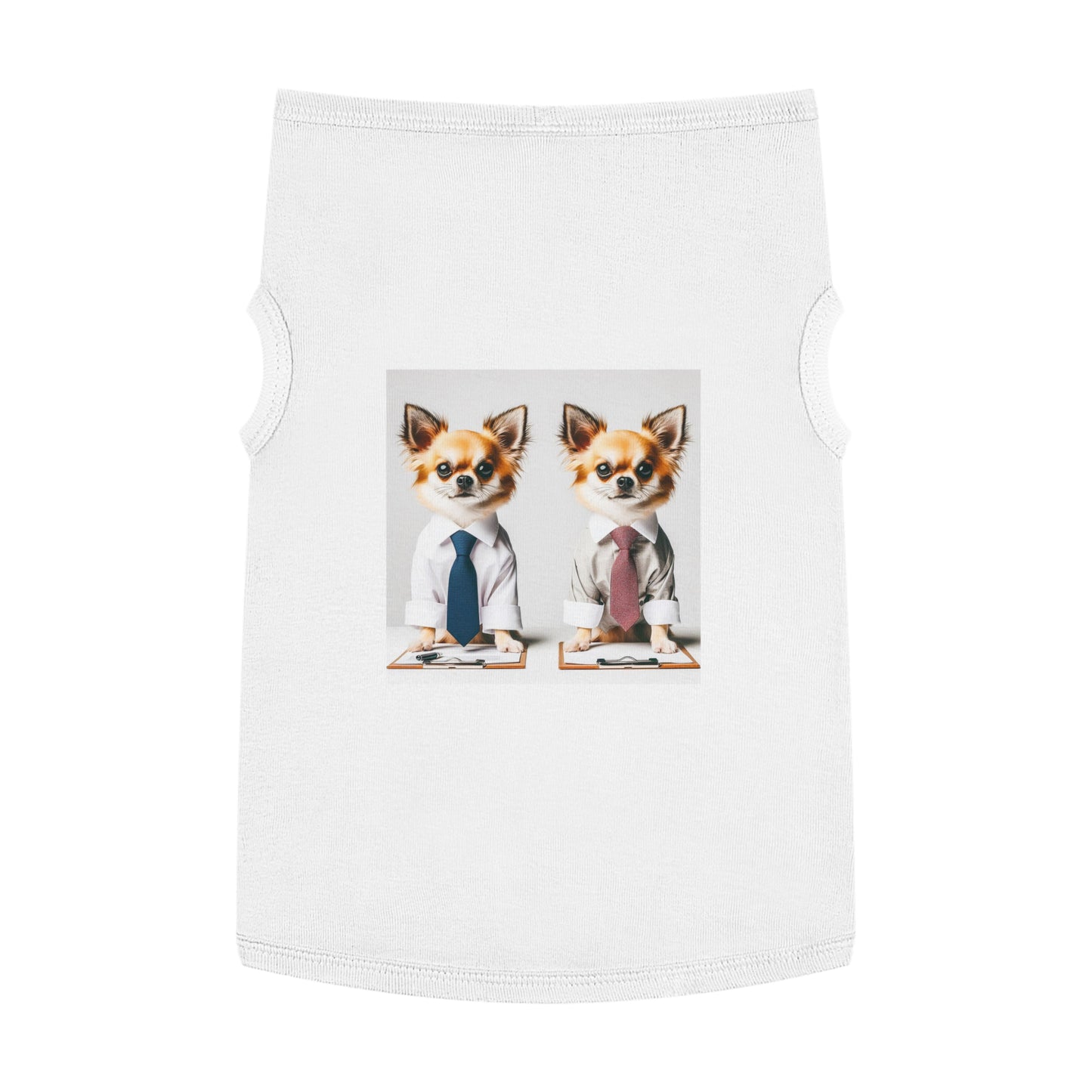 Pet Tank Top Chihuahua interviewing t shirt Pets Printify XL White