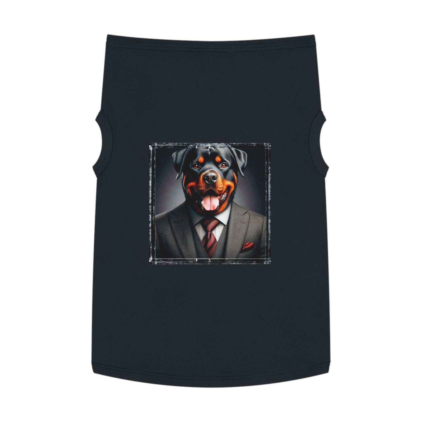 Pet Tank Top Rottie business man Pets Printify XL Black