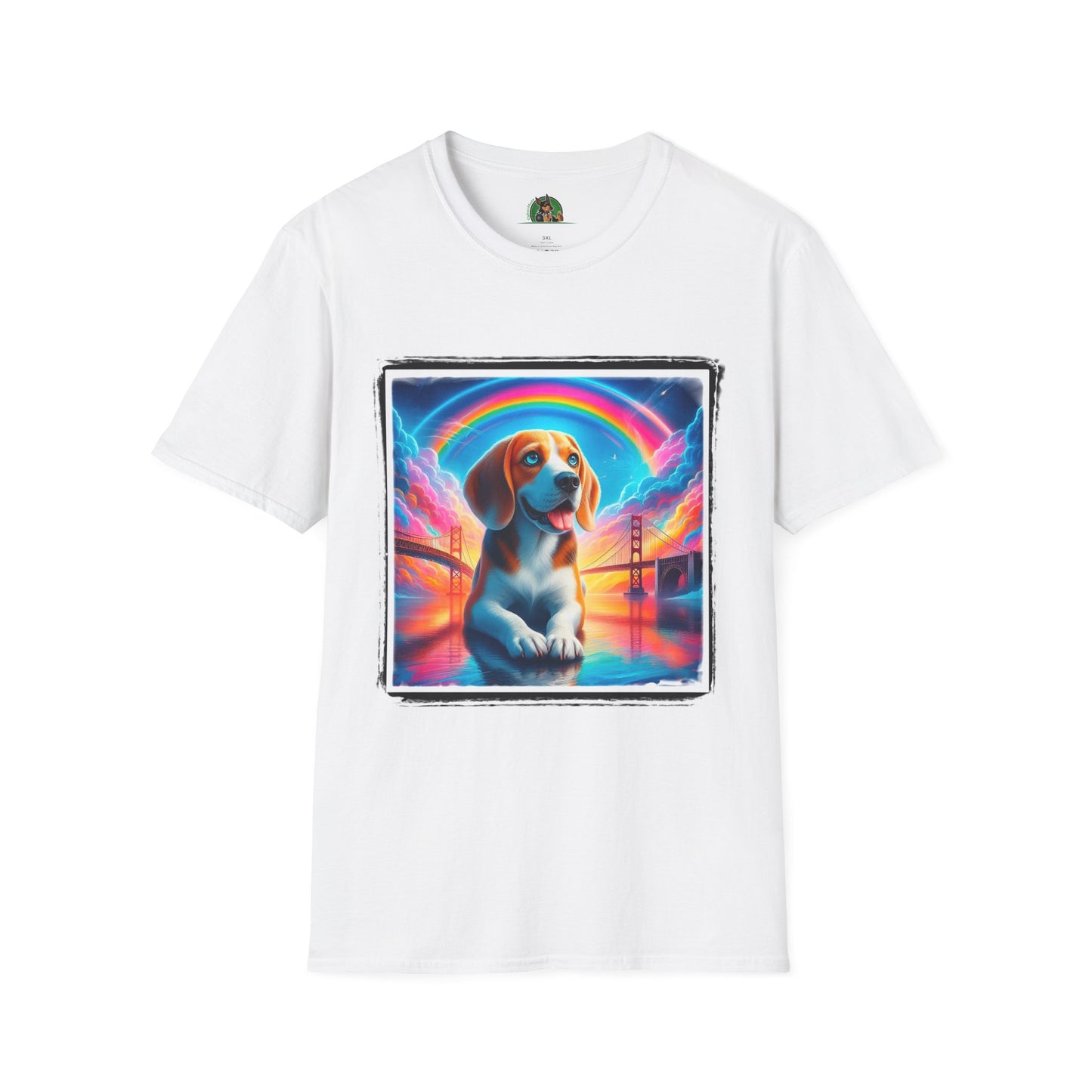 Beagle Rainbow Bridge T-Shirt Printify XS White