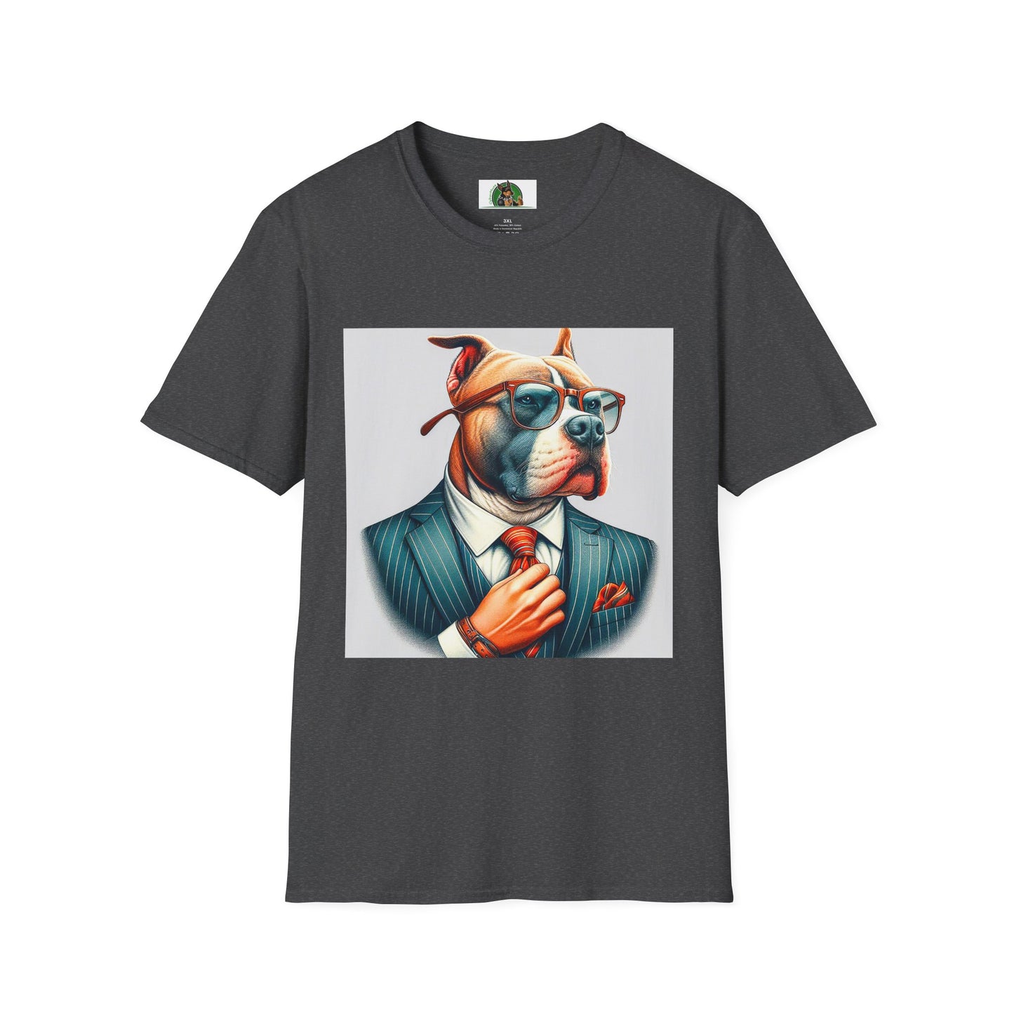 Pit Bull men in black shirt T-Shirt Printify XS Dark Heather