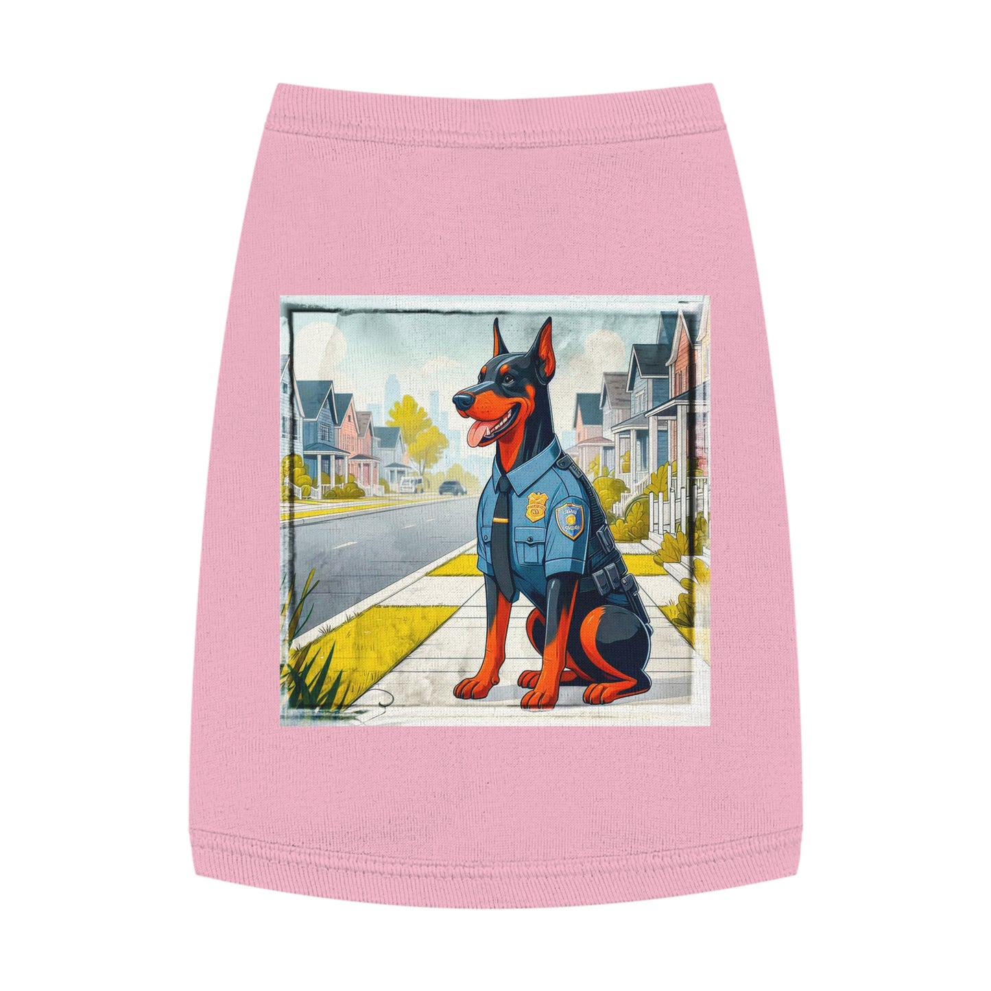 Pet Tank Top Doberman cop hero t shirt Pets Printify M Pink