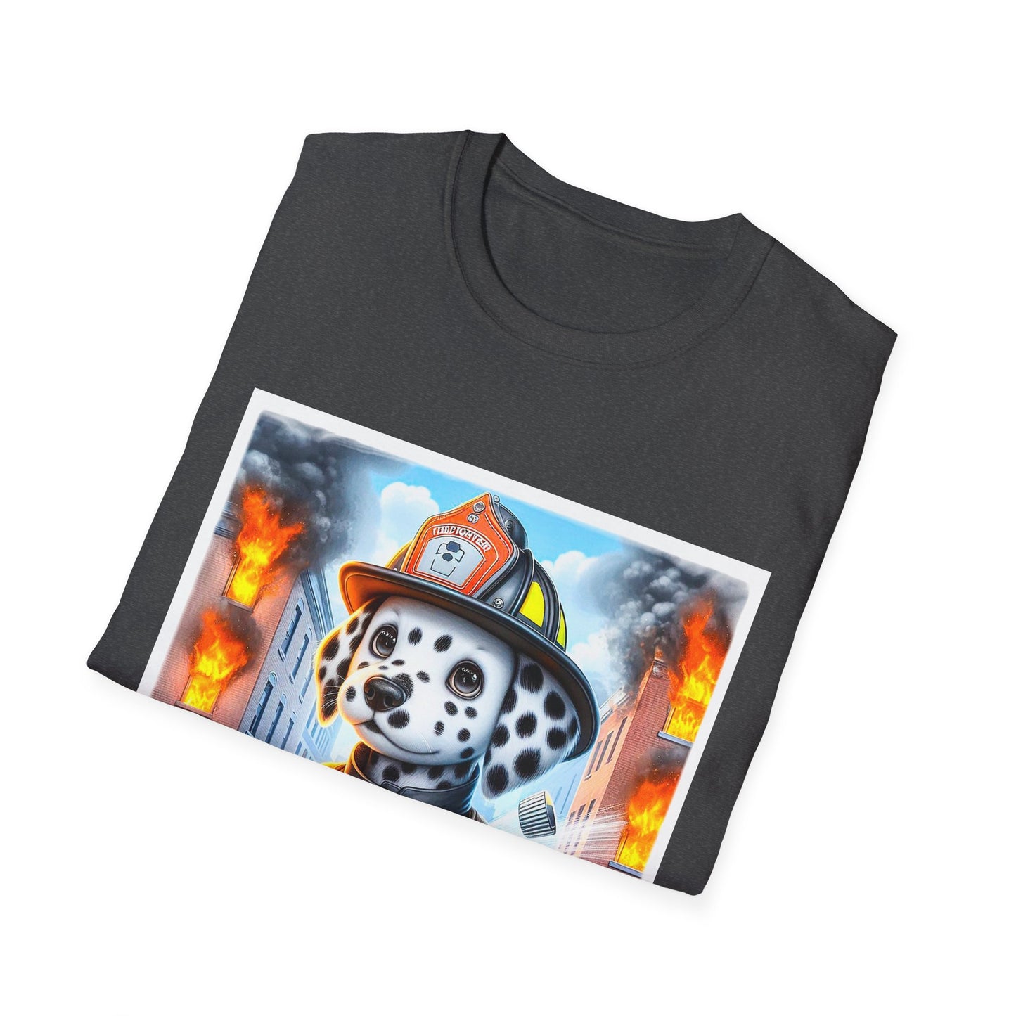 Dalmatian baby fireman t shirt T-Shirt Printify