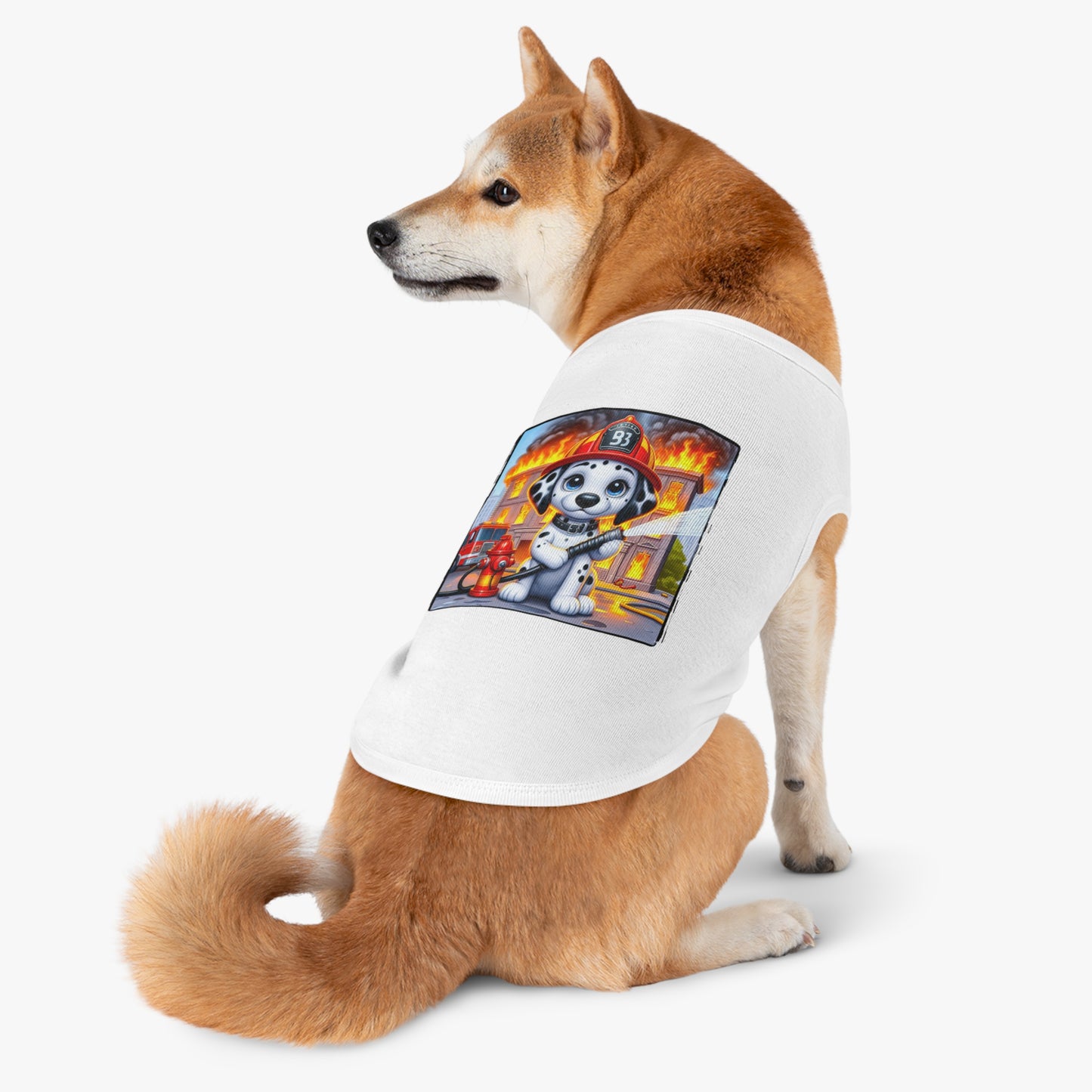 Pet Tank Top Dalmatian small fireman t shirt