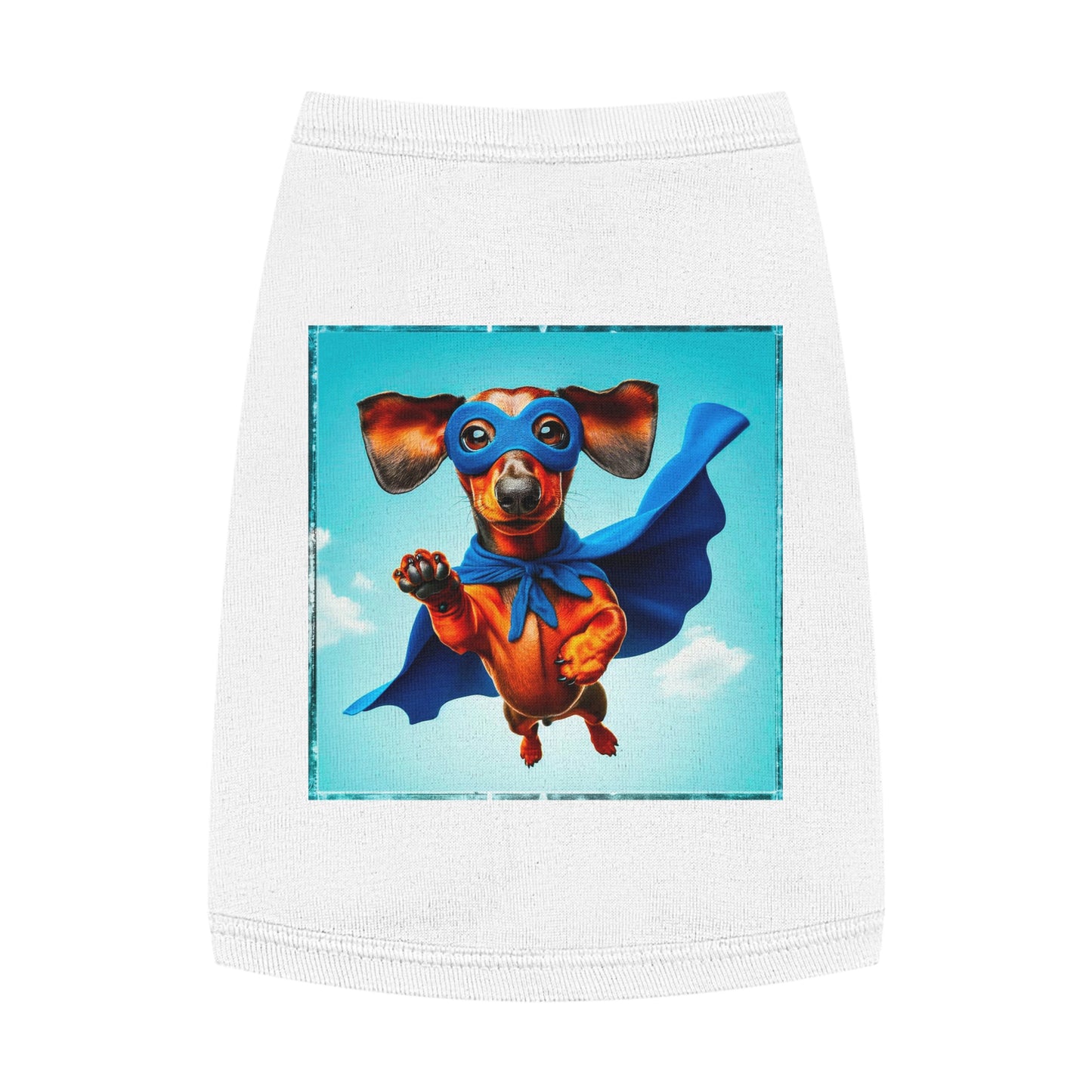 Pet Tank Top Dachshund flying high t shirt Pets Printify