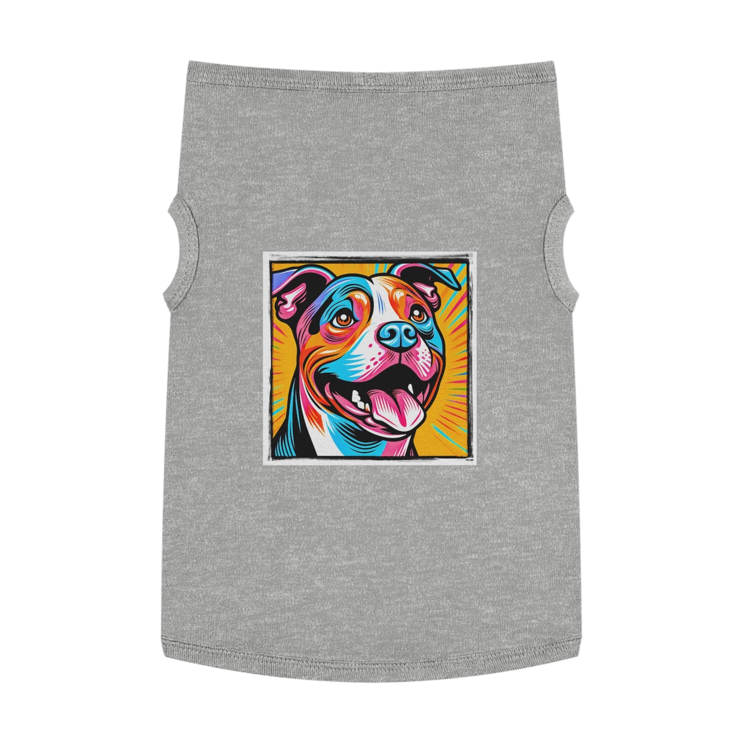 Pet Tank Top Pit Bull handsome fellow Pets Printify XL Heather