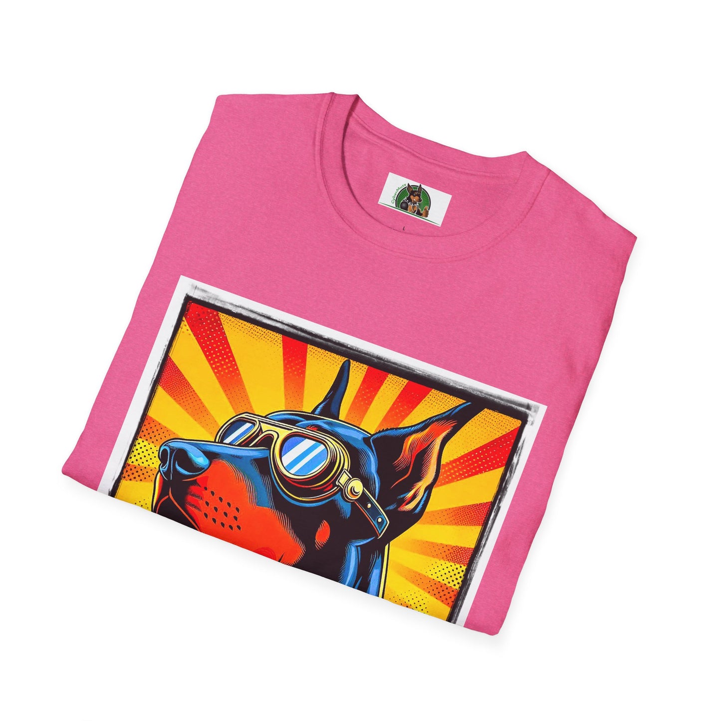 Doberman colorful superhero t shirt