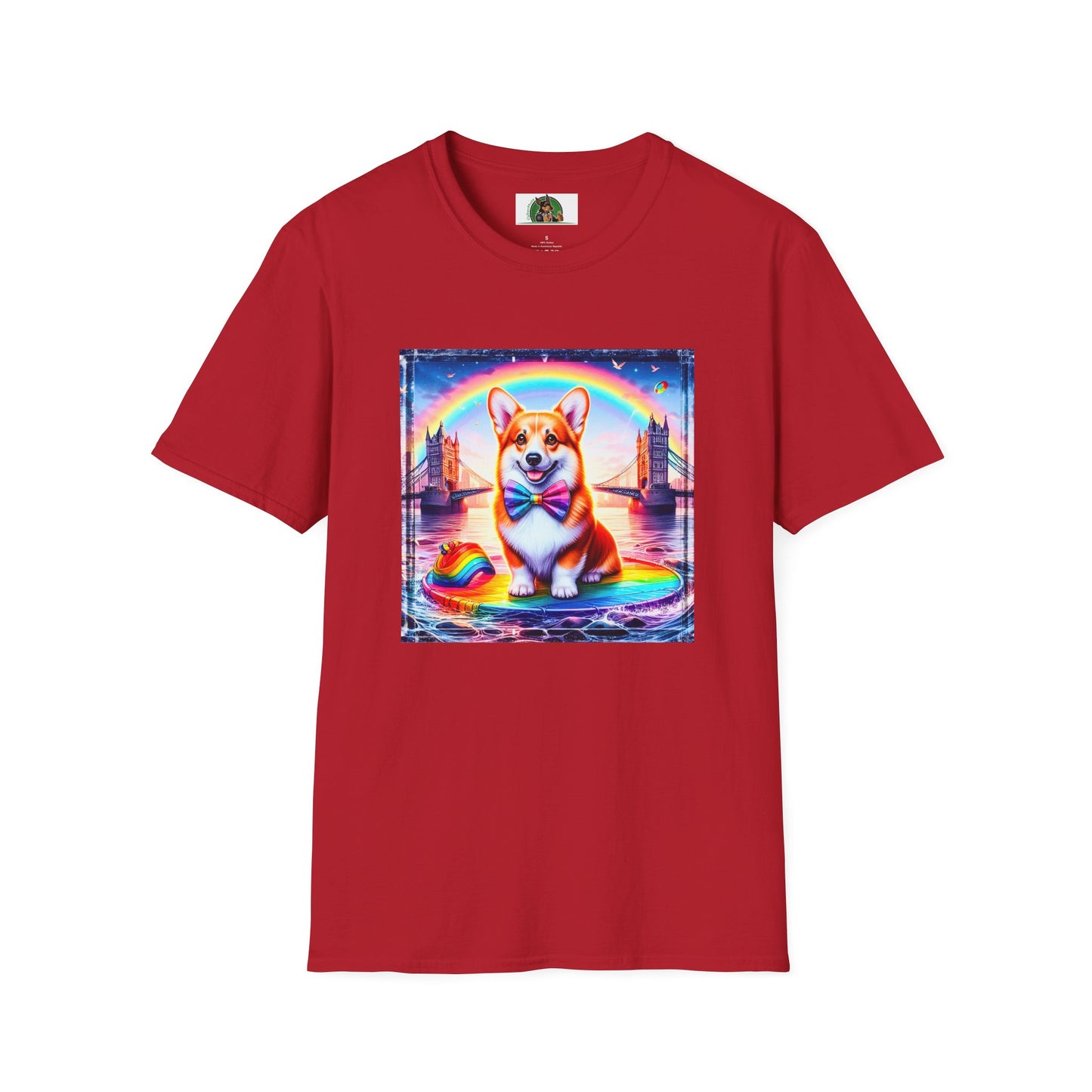 Pembroke Welsh Corgi colorful rainbow T-Shirt Printify S Cherry Red