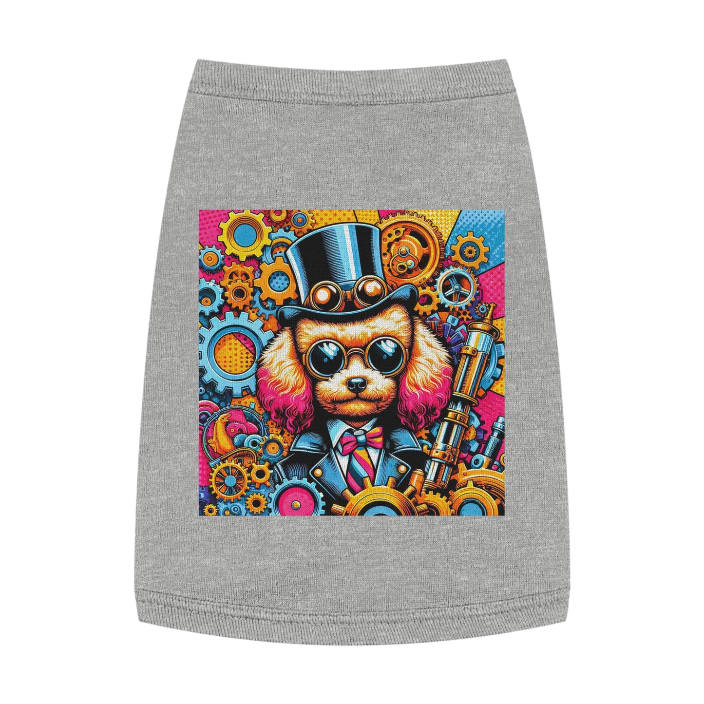 Pet Tank Top Poodle colorful gears Pets Printify M Heather