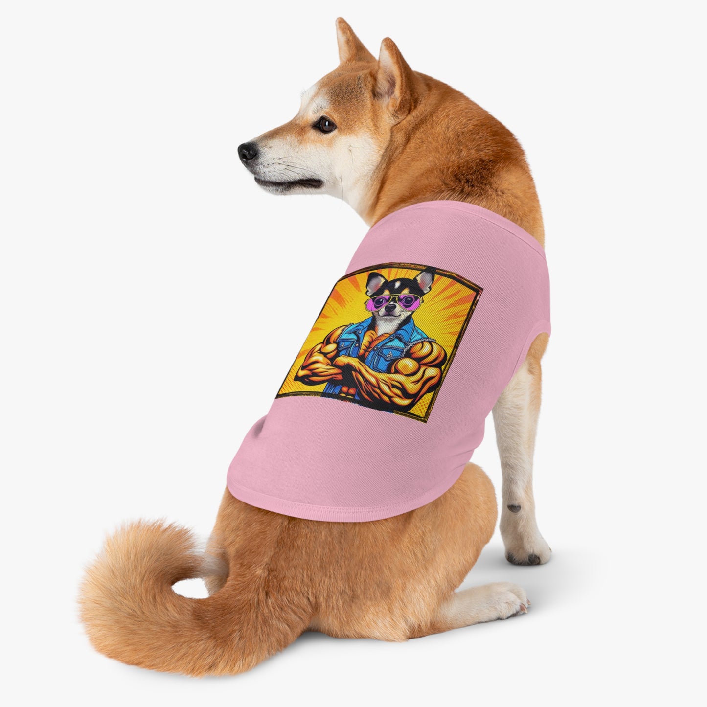Pet Tank Top Chihuahua golden muscles t shirt