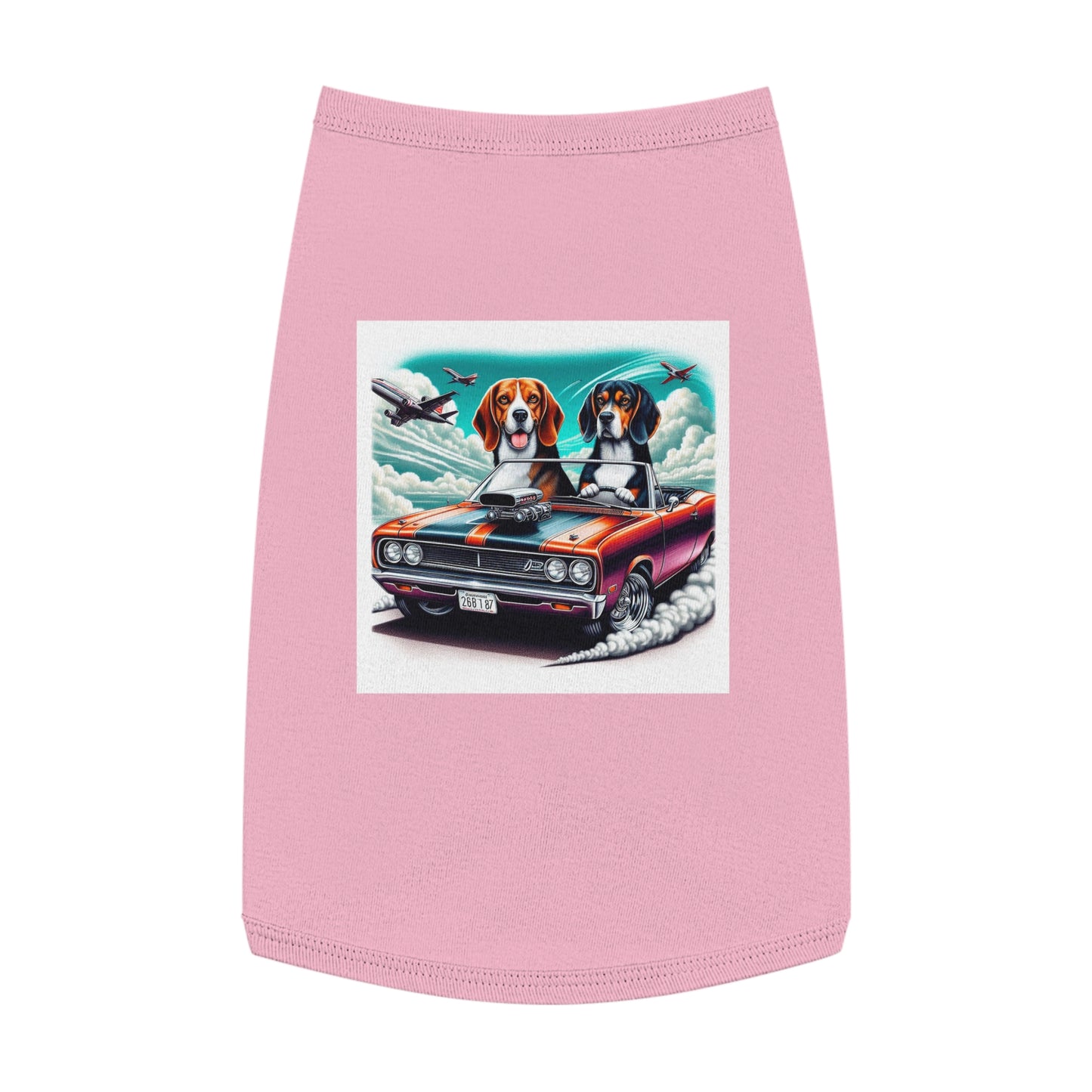 Pet Tank Top Wacky Beagle Dogs In Race Car Pets Printify L Pink