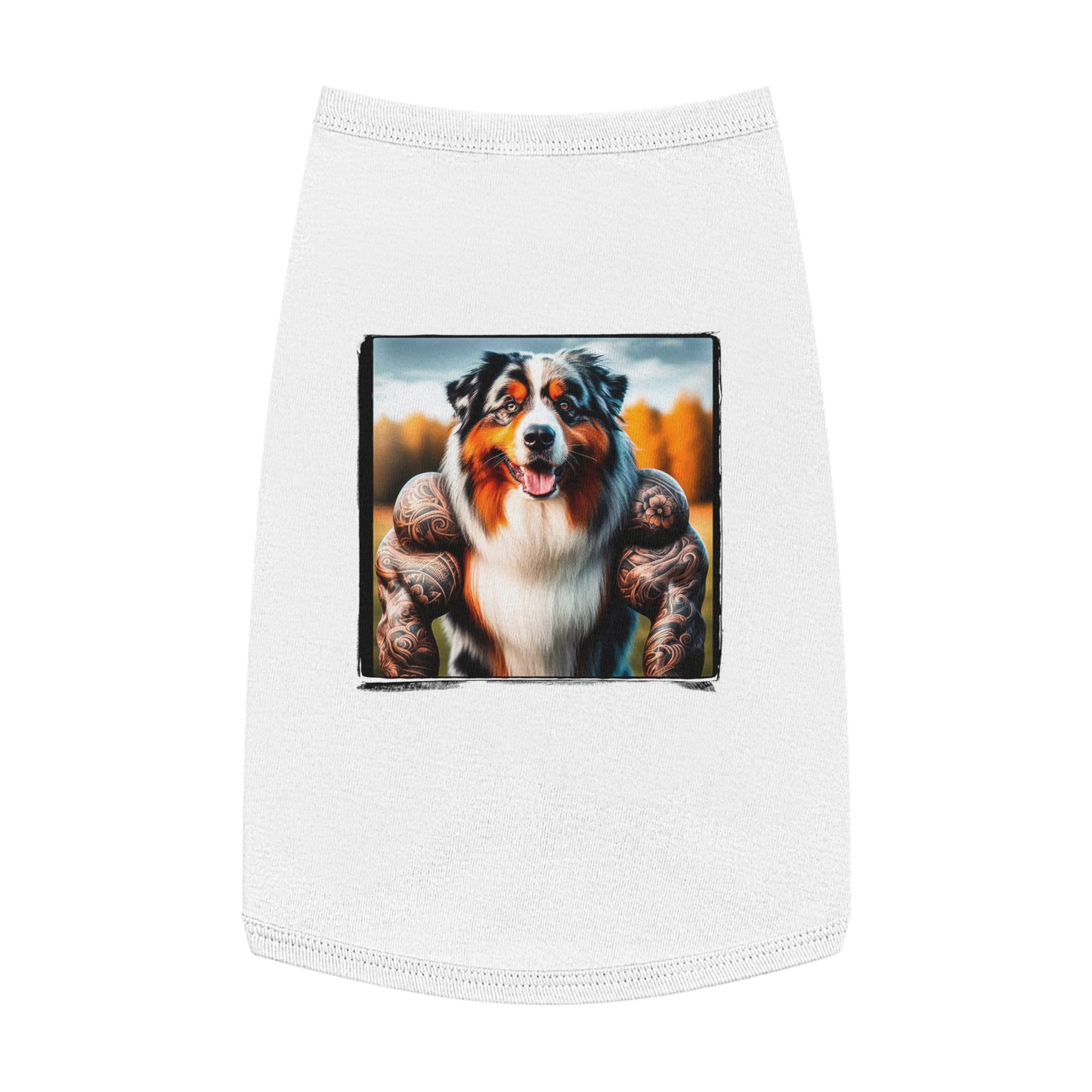 Pet Tank Top Australian Shepherd Pets Printify L White