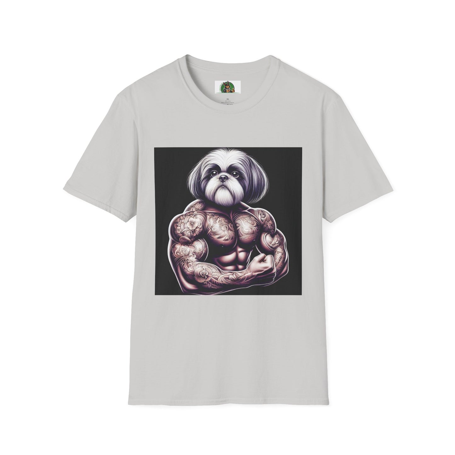 Shih Tzu muscles shirt T-Shirt Printify S Ice Grey